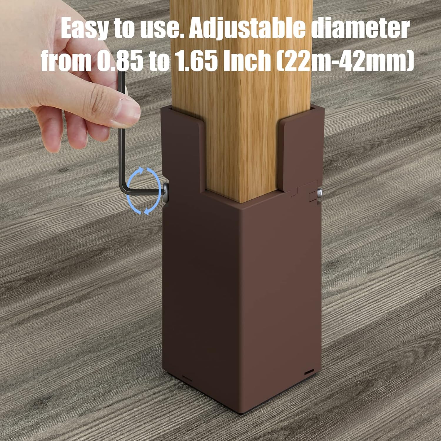 Elevadores de cama ajustables, paquete de 4 con abrazadera de tornillo. Elevadores de silla de escritorio de mesa. Elevadores de cama de 4 pulgadas