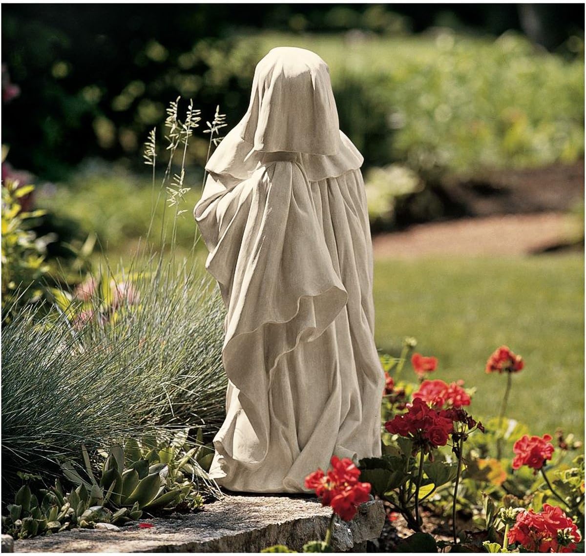 Design Toscano NG31566 Figura con capucha de Pleurant francés de luto, grande, piedra antigua
