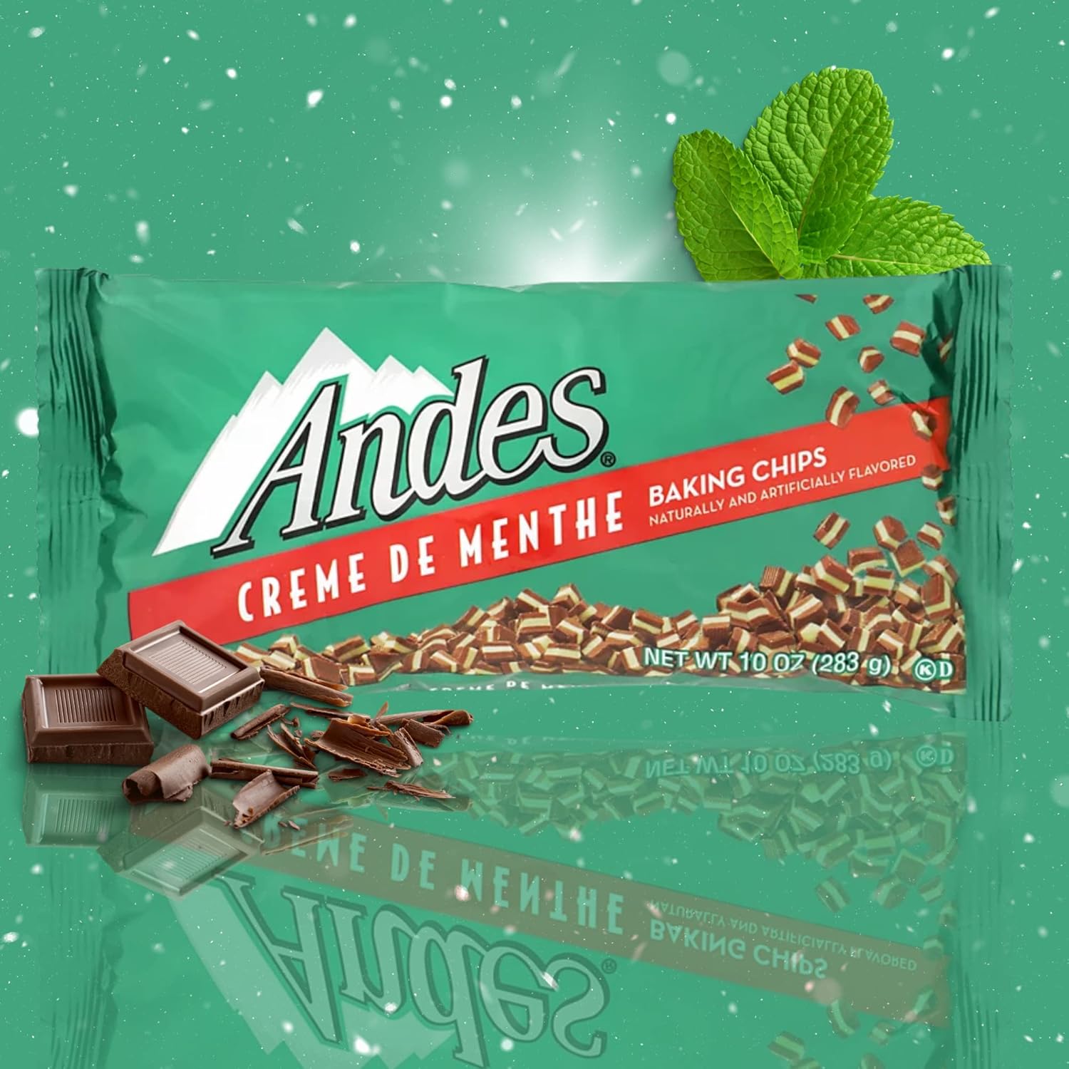Chips de Navidad para hornear, sabor a crema de menthe, adornos para galletas, cupcakes y pasteles, bolsas a granel, paquete de 2