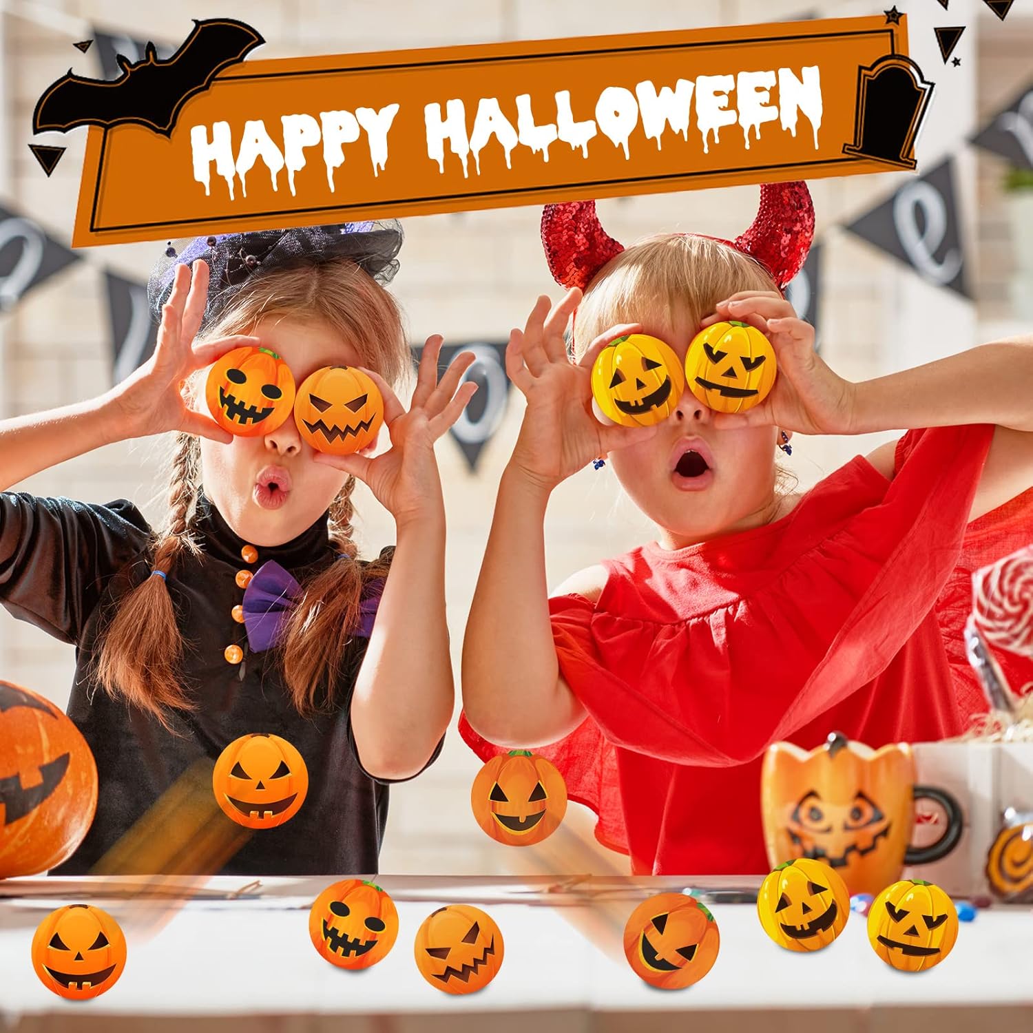 Bolas de calabaza de Halloween para aliviar el estrés, bolas suaves de poliuretano para apretar, recuerdos de fiesta para adolescentes, regalos de