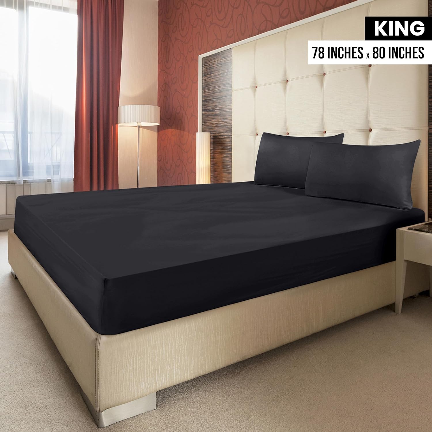 Sábana ajustable, resistente a las arrugas, a la decoloración y a las manchas, hipoalergénicas, incluye un sábana ajustable Utopía Bedding,