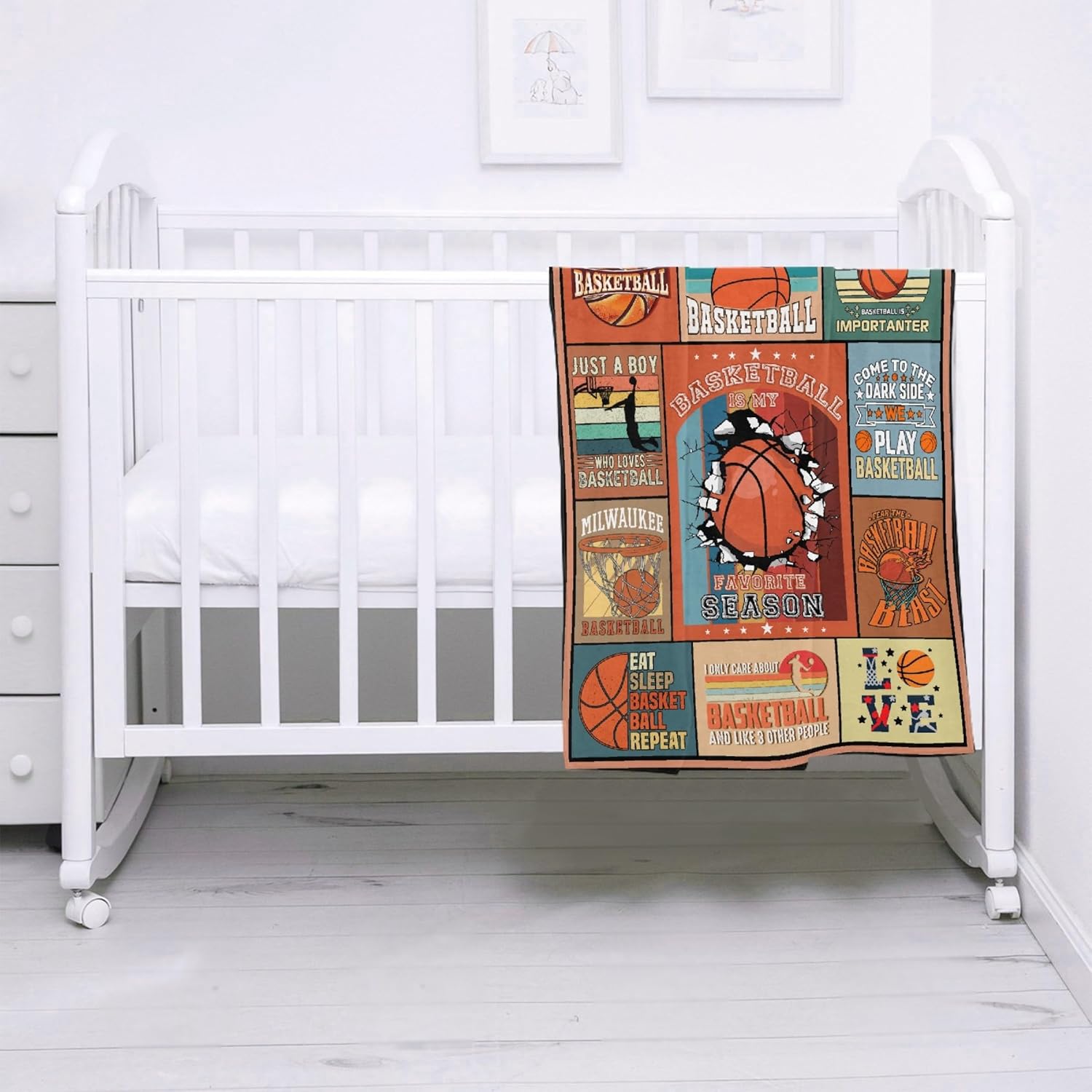 Manta de baloncesto de regalo para niños y niñas, manta de baloncesto, cálida, acogedora, suave, ligera, de 40 x 50 pulgadas, para niños, para sofá,