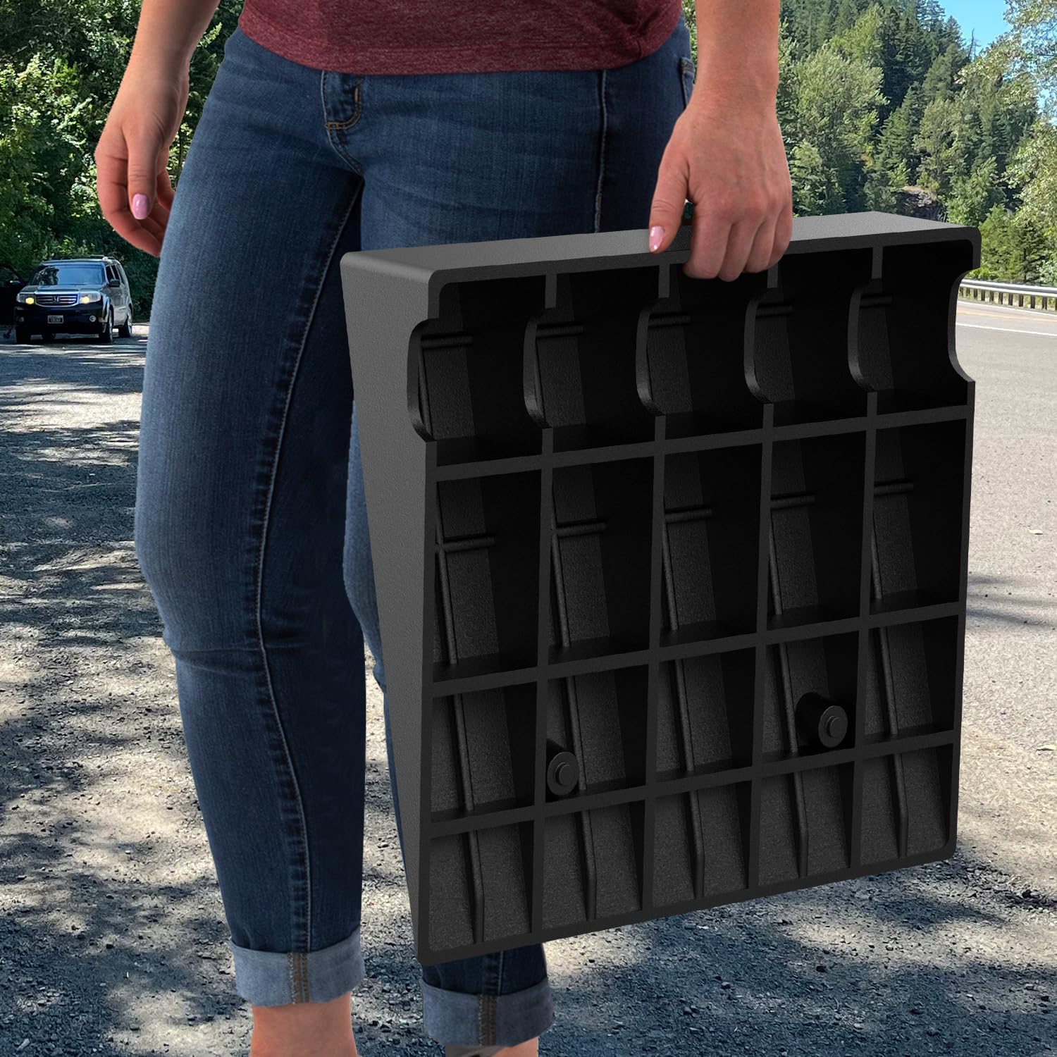 Nilight Rampas de goma para bordillos, rampa de umbral de goma resistente de 4.3 pulgadas, rampas portátiles de entrada para autos, sillas de