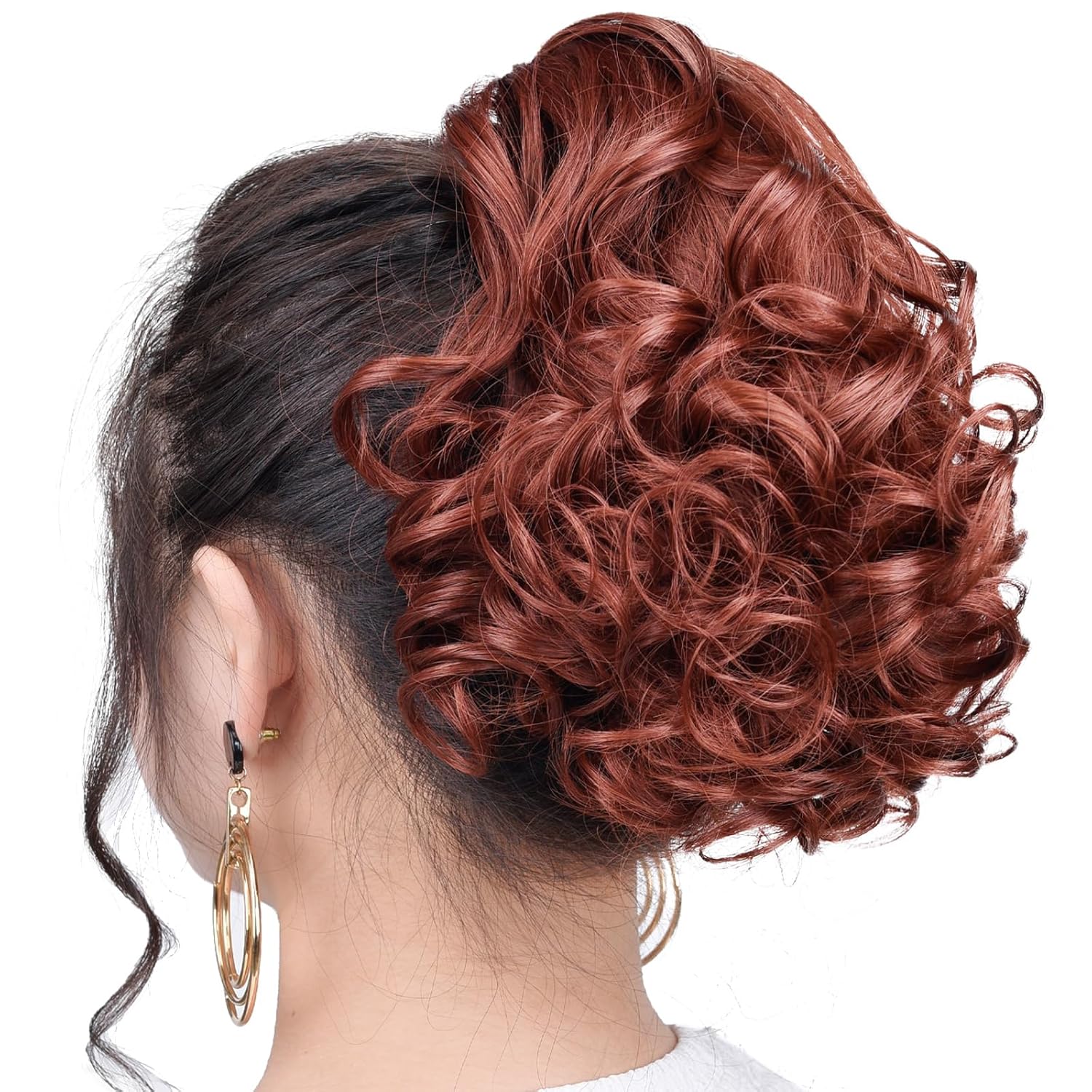 SYXLCYGG Cola de caballo con clip, extensiones de cola de caballo negras onduladas de 10 pulgadas, 3.5 onzas, pelo sintético como pelo real, fácil