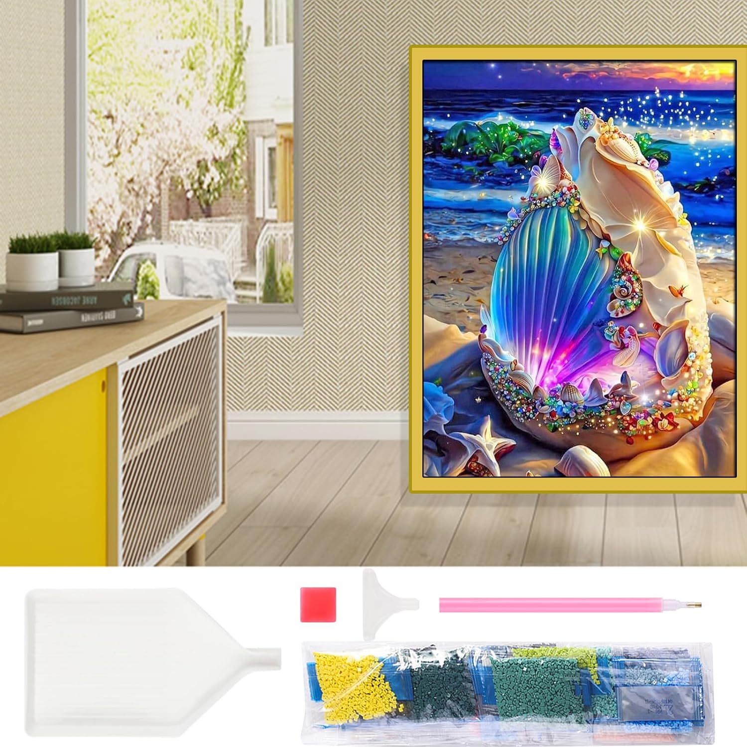 hill froeistung Kits de pintura de diamante, kit de arte de diamantes de playa, kits de pintura de diamante 5D para adultos, taladro completo