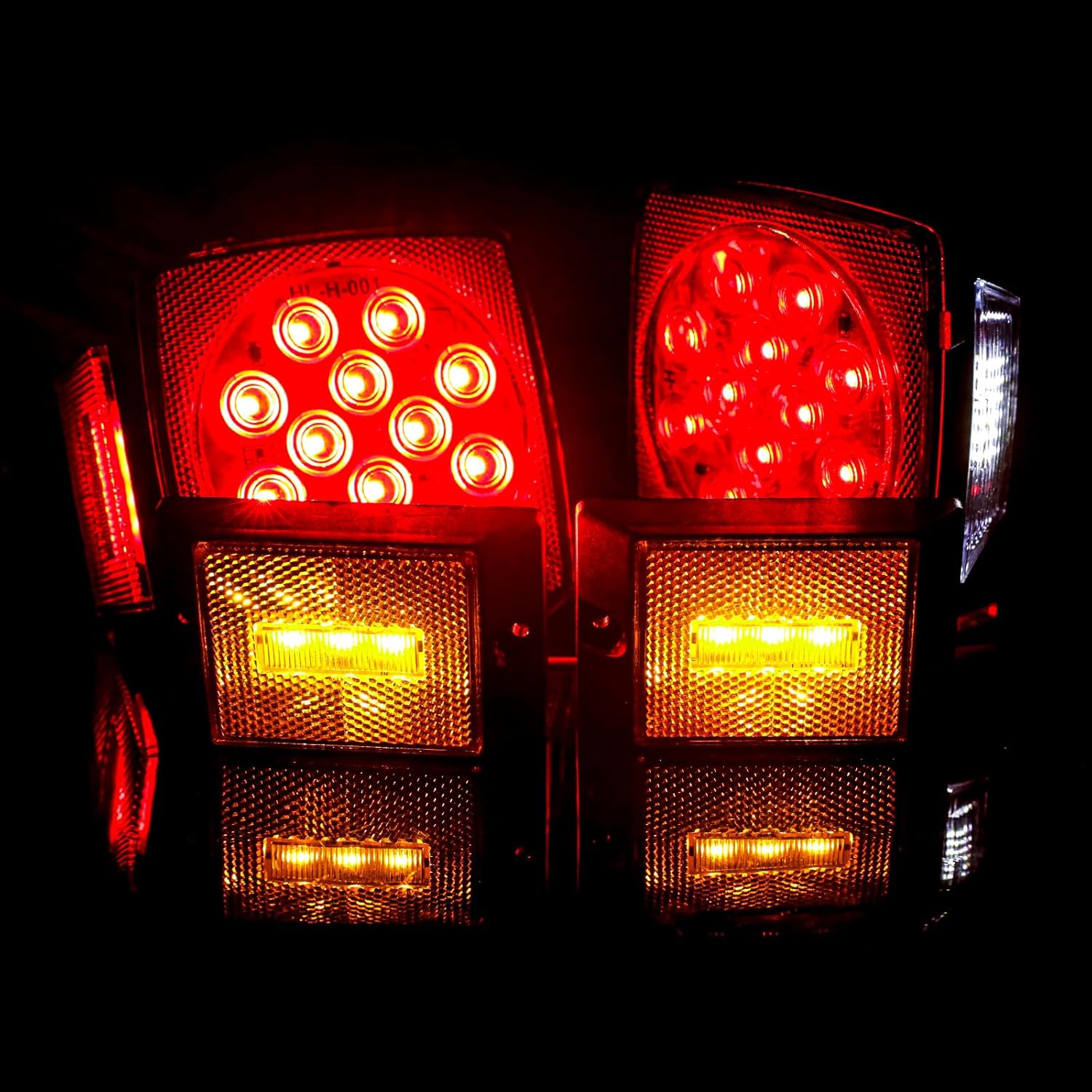 Kit de luces LED para remolque, luces de remolque de barco con kit de cableado, kit de luces LED para remolque con combinación de luces de
