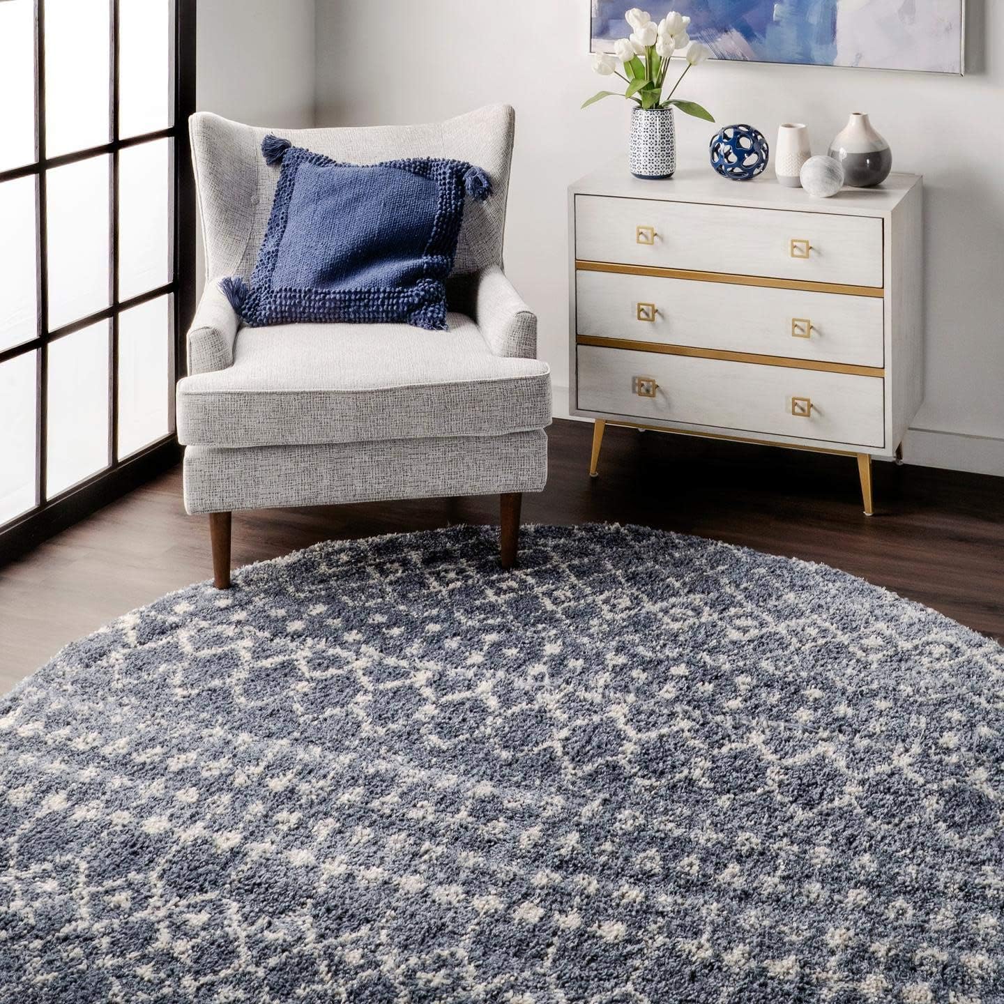 nuLOOM Alfombra marroquí Barbara Accent 2×3, gris