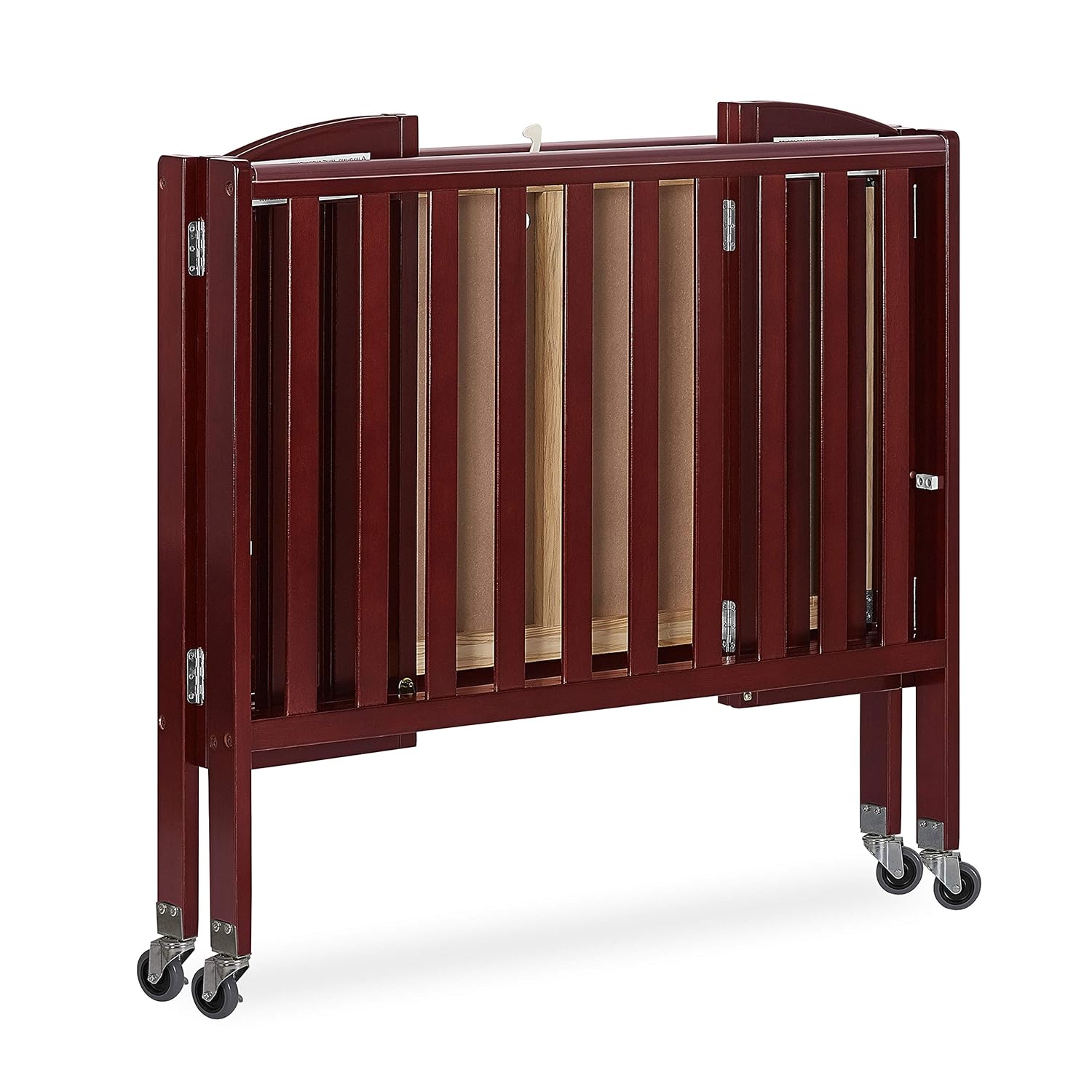 Cuna portátil de abedul plegable 2 en 1, cereza