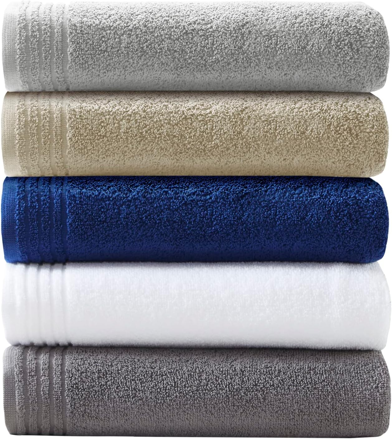 510 DESIGN Big Bundle – Juego de toallas de baño 100 % algodón, tela de rizo sin torsión, de secado rápido, suave y altamente absorbente, para