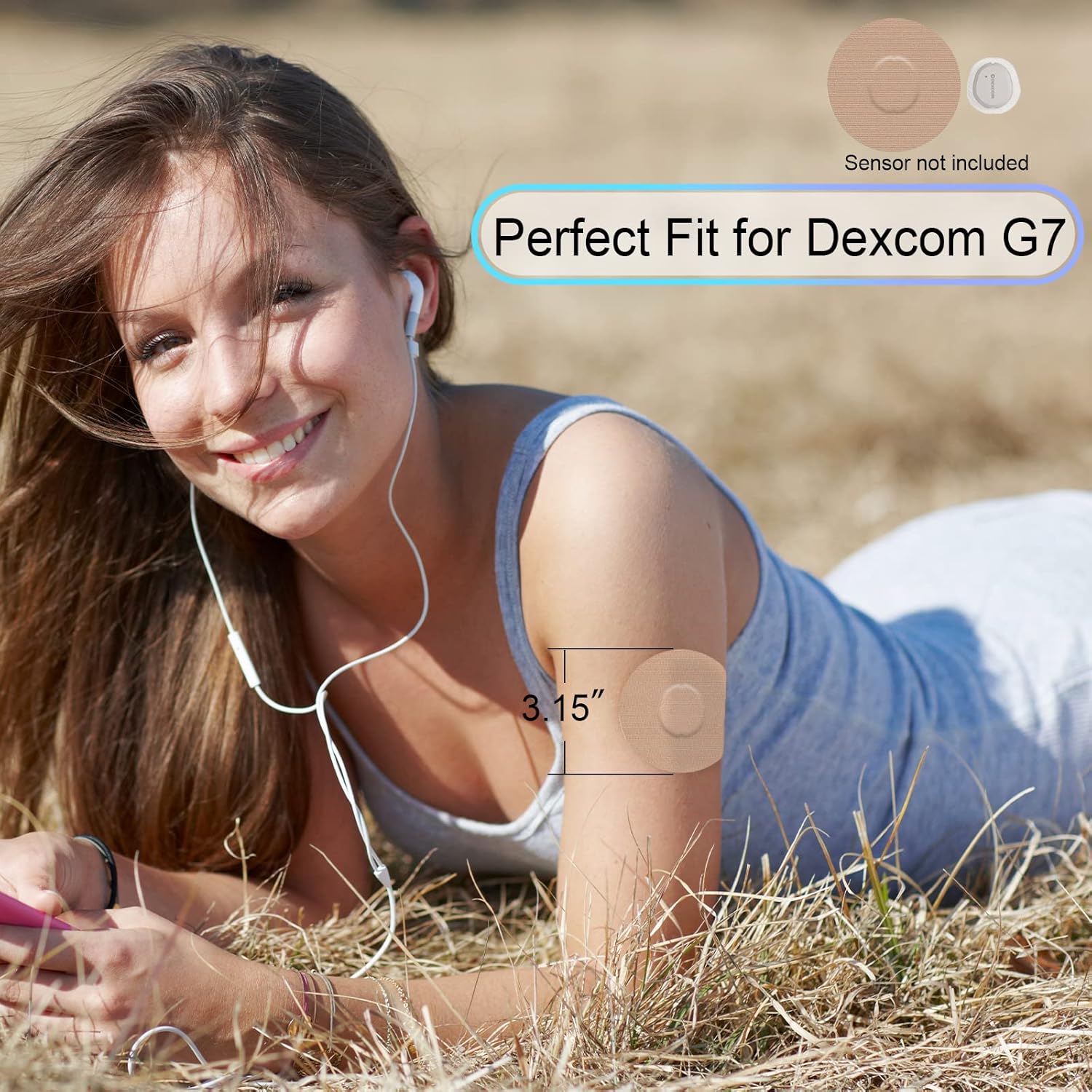 Parches adhesivos G7 impermeables, paquete de 35 parches Dexcom para G7 sin látex, fuerte adhesión de larga duración, más de 10 días precortados