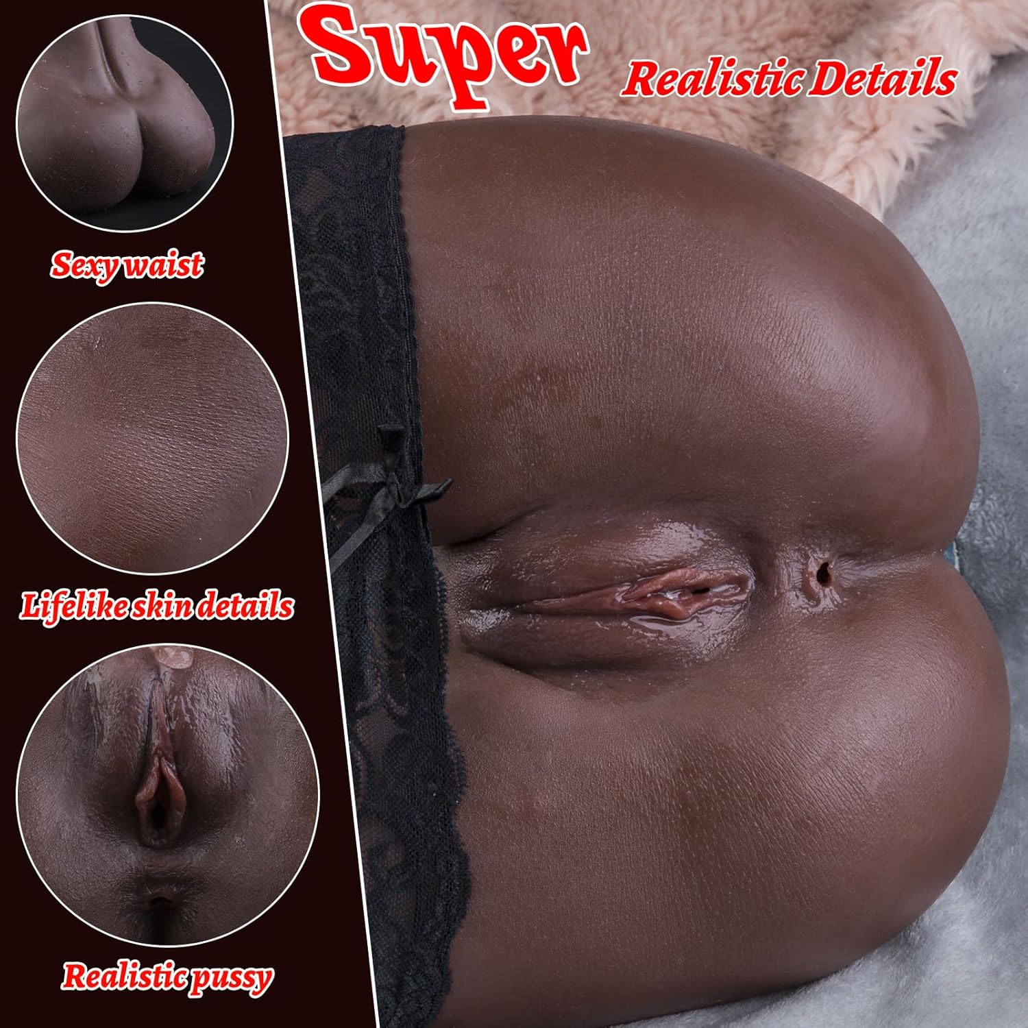 Muñeca sexual realista Masturbadores masculinos Coño de bolsillo Juguete sexual realista Coño Juguete sexual masculino Stroker Butt Juguete realista