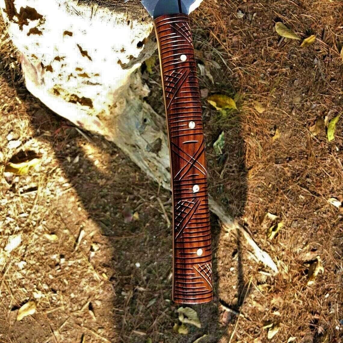 25 “acero D2 caza Bowie Machete cuchillo Full Tang HRC-56-58 Razor Sharp Serration con espuma