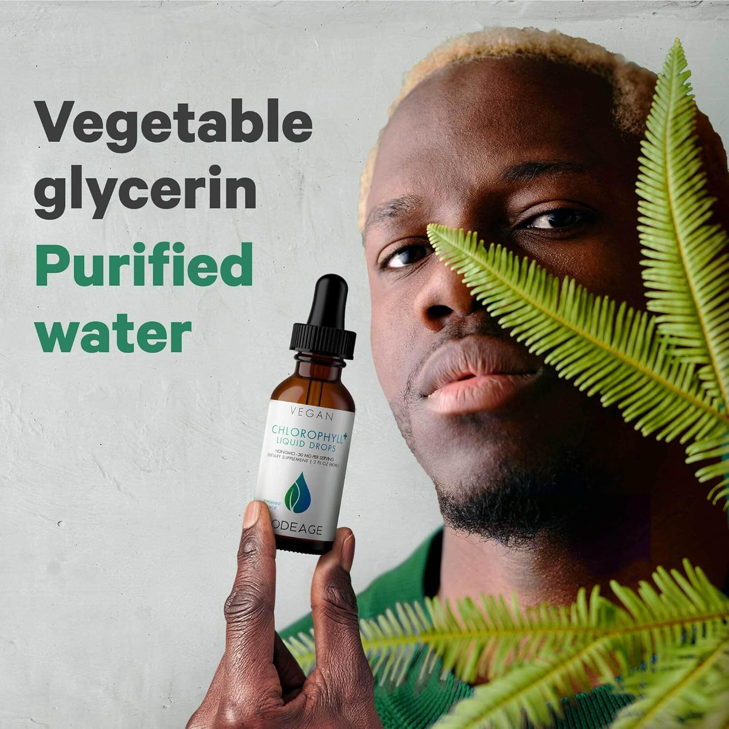 Codeage Suplemento líquido de clorofila, apoyo inmunológico, cuidado de la piel, agua de glicerina vegetal orgánica certificada, clorofila líquida,