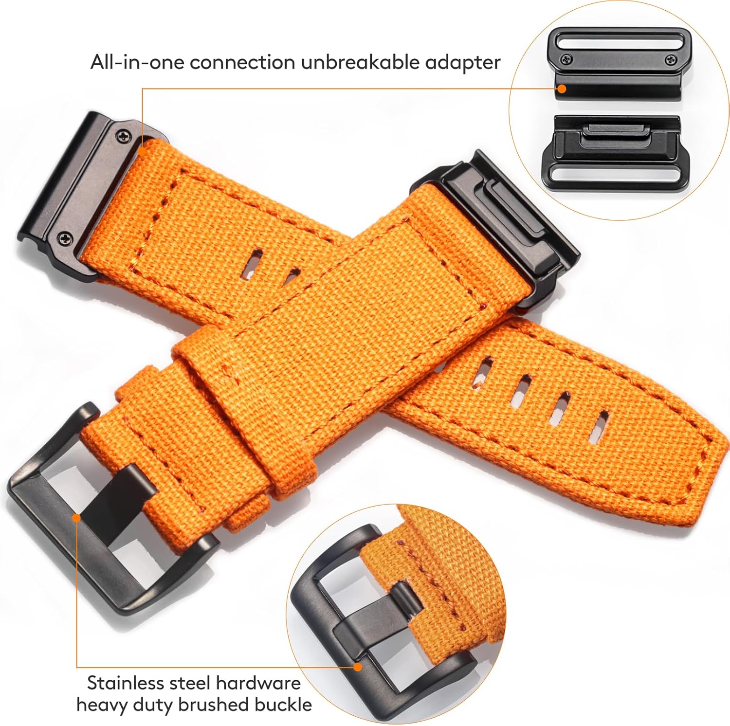 Compatible con Garmin, correa deportiva de lona para reloj fnixprecursorenfoquemarqquatixinstinctD2Tactix, correa de repuesto resistente para hombres