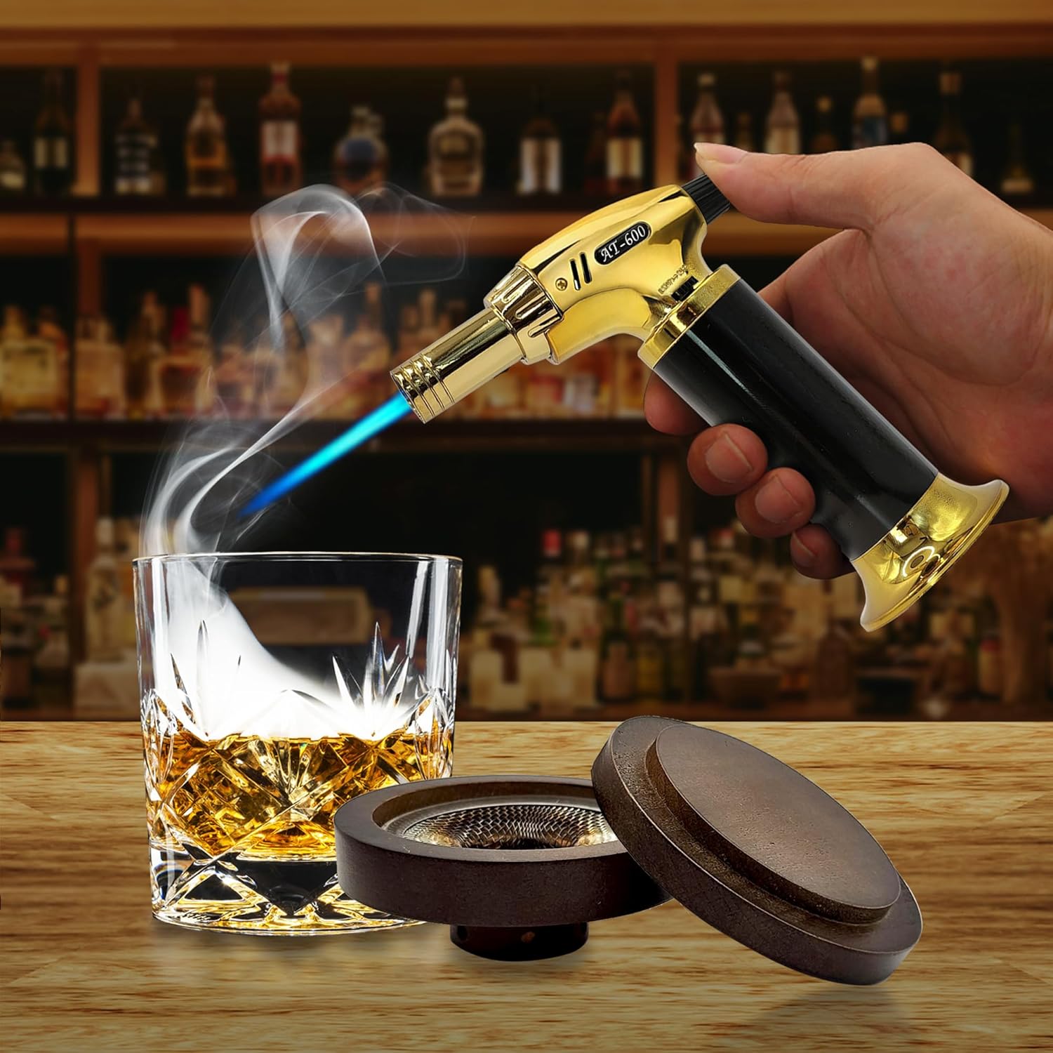 Kit ahumador de cóctel ahumado, Wiskey Tender, kit de ahumador a la antigua, kit para ahumar whisky, accesorios de whisky, bebida para ahumar, kit