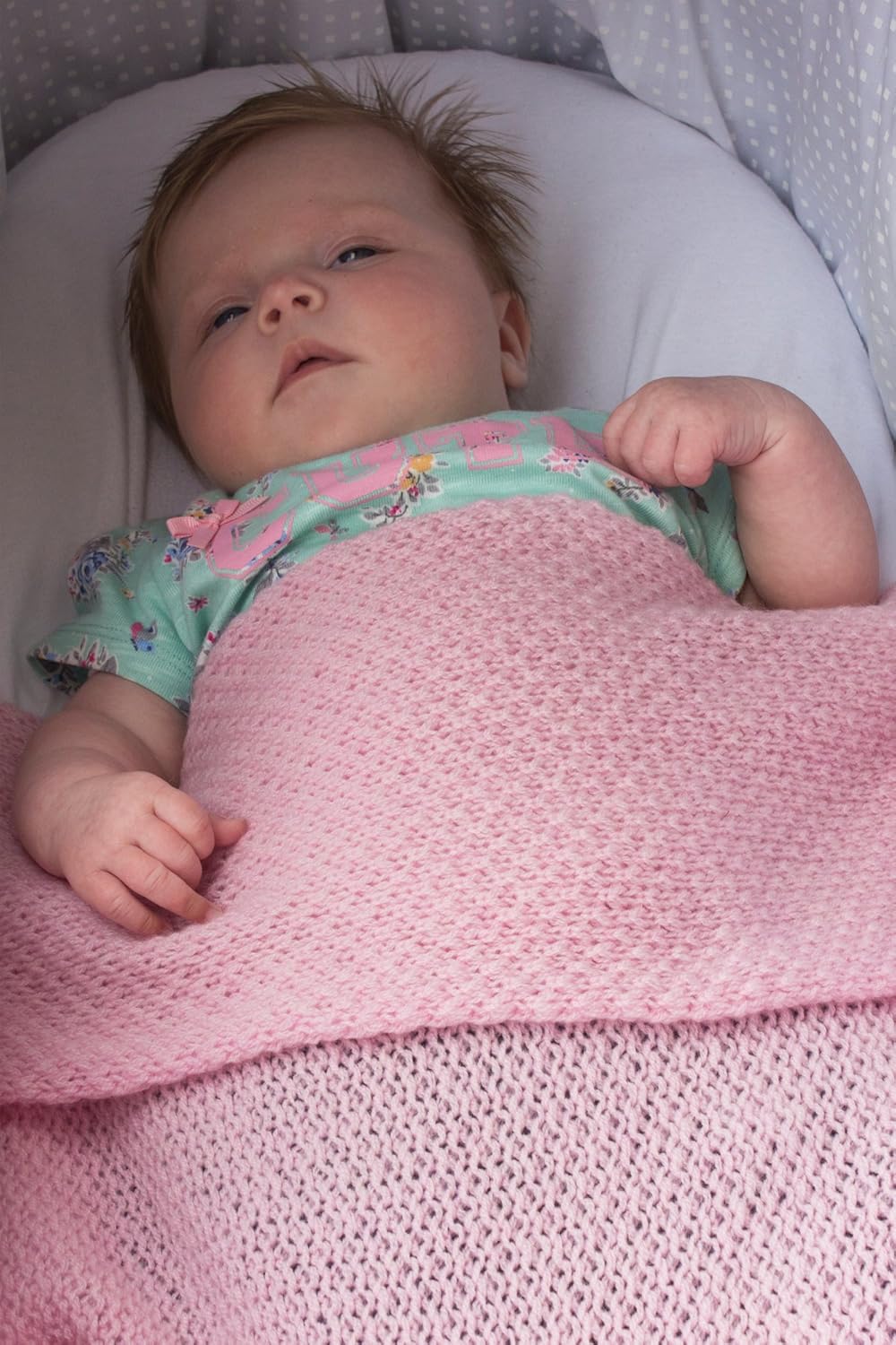 Manta de bebé de cachemira súper suave para niñas, color rosa bebé, hecha a mano en Escocia por Love Cashmere
