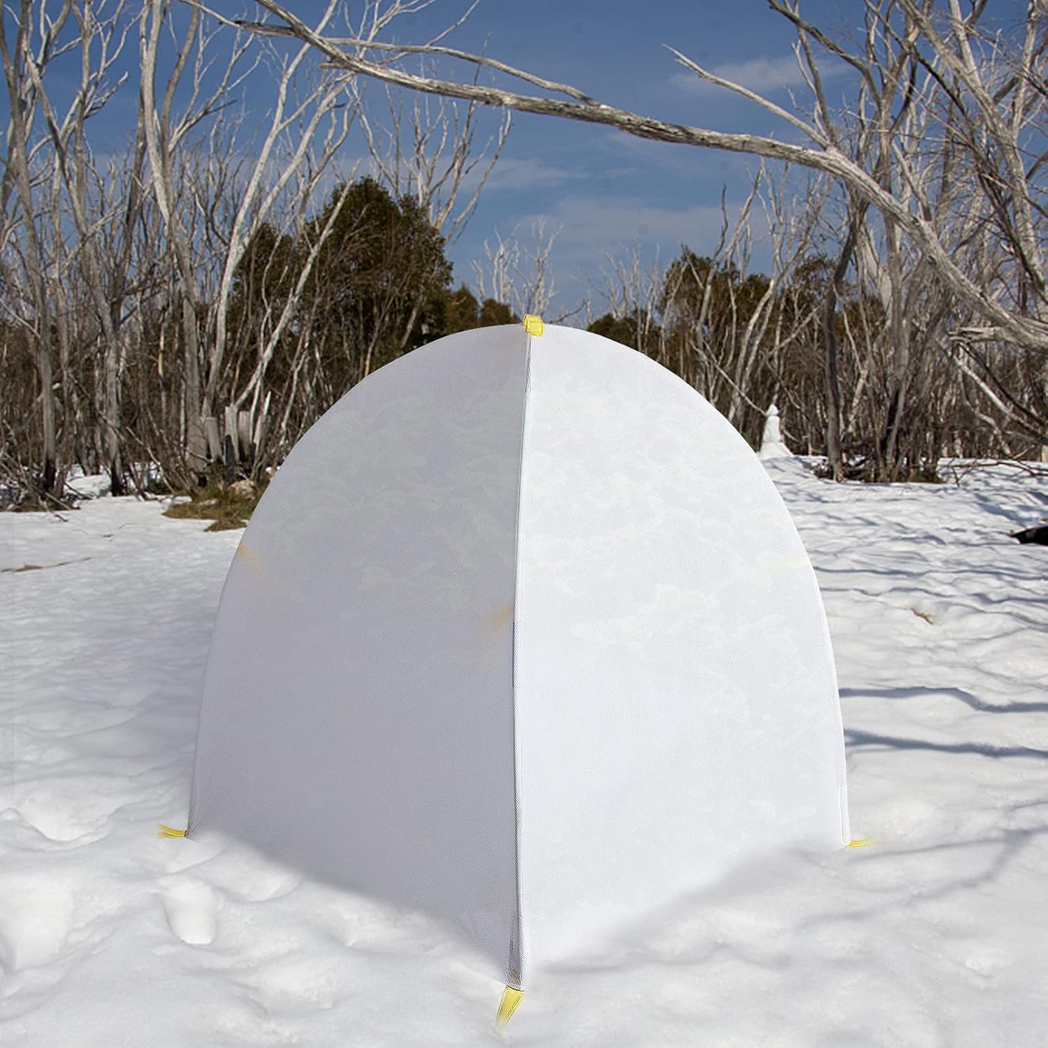 Cubiertas de nieve y escarcha de invierno de 28 x 28 x 33 pulgadas con estacas, cubierta de arbustos de invierno, tienda de campaña de protección
