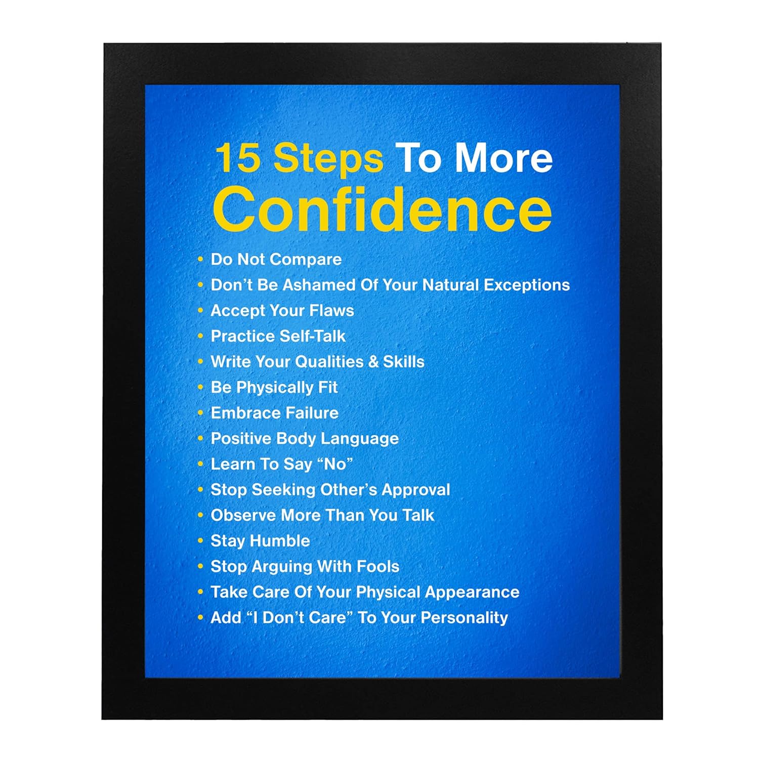 15 Steps For Confidence- Motivational Wall Art Decor, This Positive Affirmations Print Is An Inspirational Decor for Home, Office, Classroom Signs,