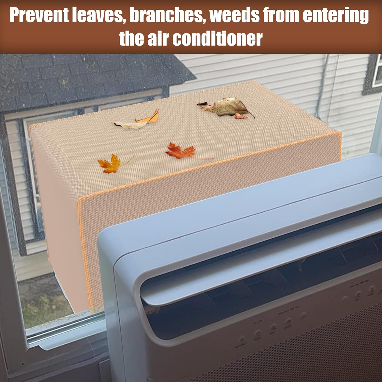 BJADE’S Cubierta de aire acondicionado para ventana en forma de U, resistente, impermeable 600D poliéster al aire libre, a prueba de polvo y viento