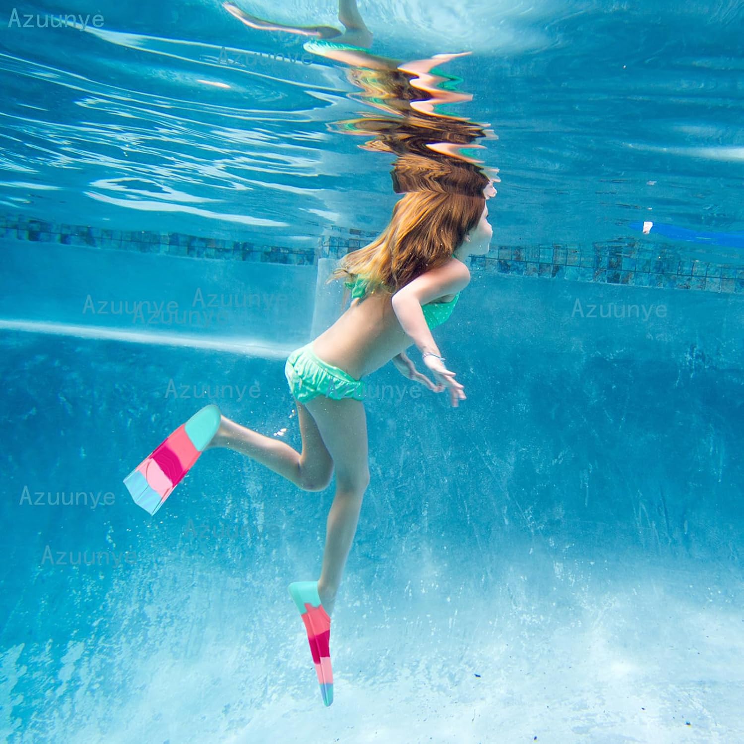 Aletas de natación para niños, aletas cortas de natación para piscina y entrenamiento para niñas y niños