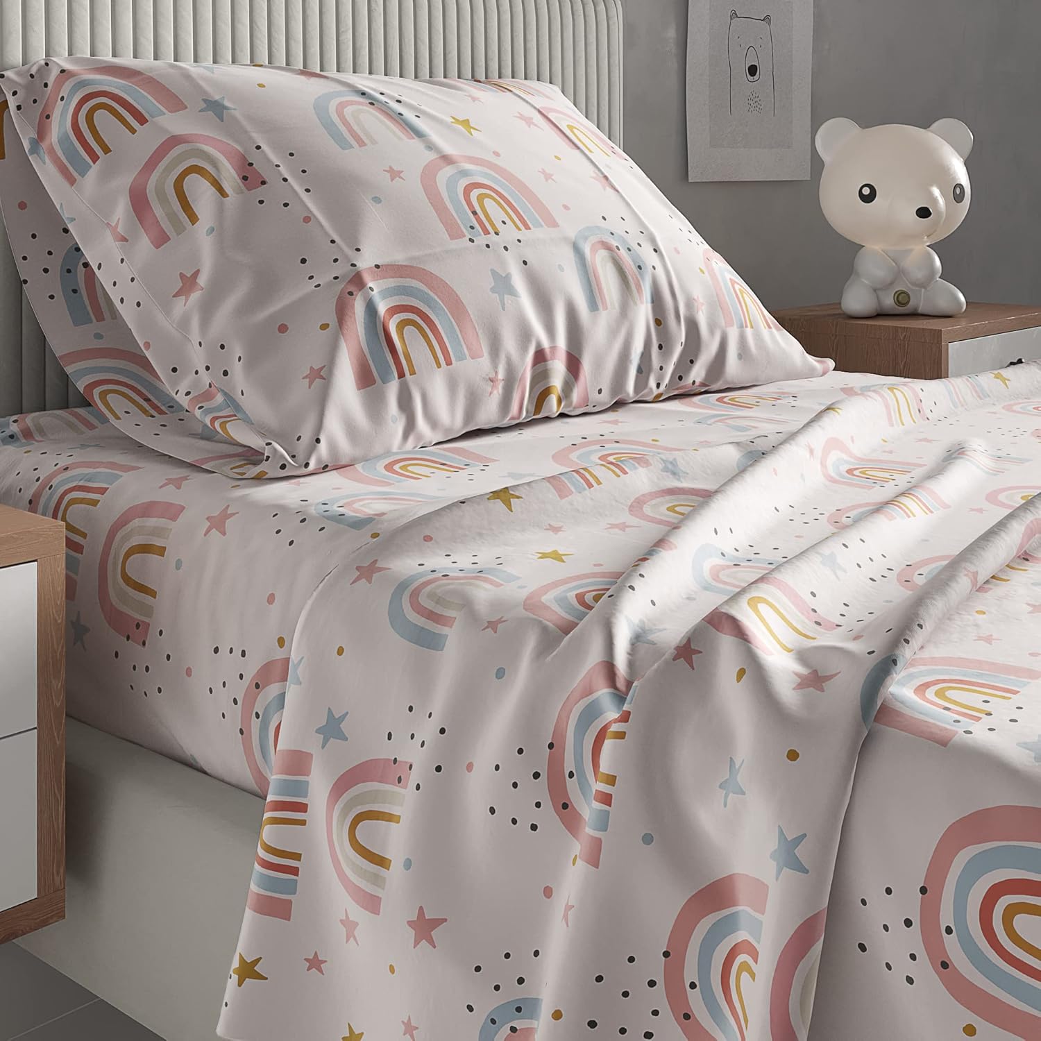 Juego de sábanas para niños y niñas, tamaño individual, ropa de cama suave y acogedora, sábanas fáciles de cuidar y limpiar, cómodas, de microfibra