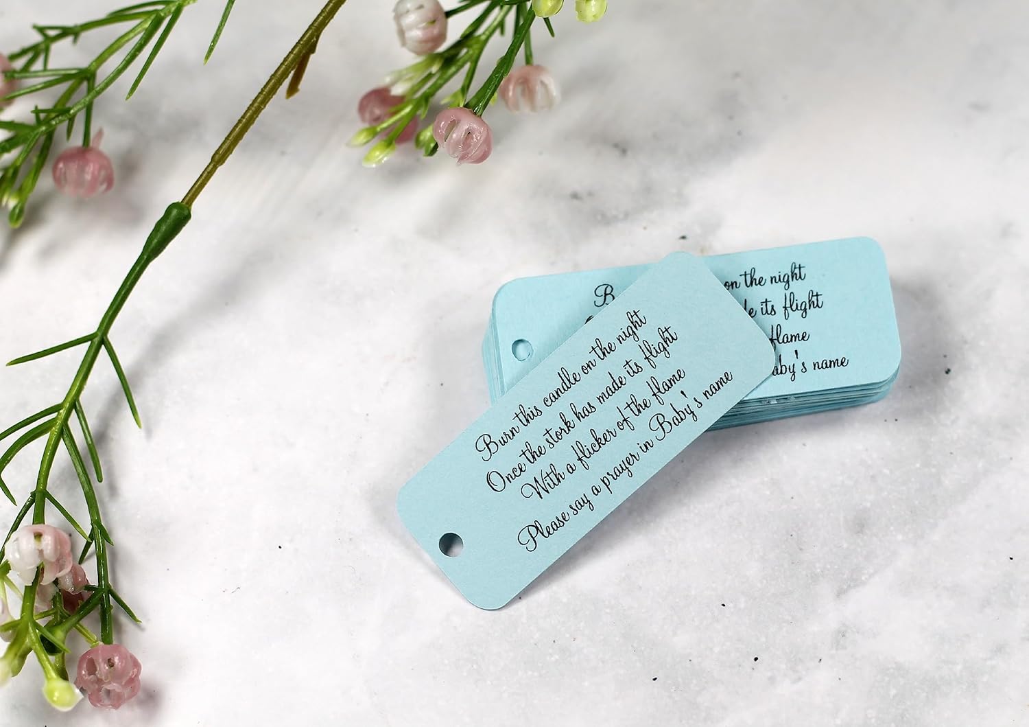 Baby Shower Favor Tags – Candle Gift Tags – 20 pc (Blue)