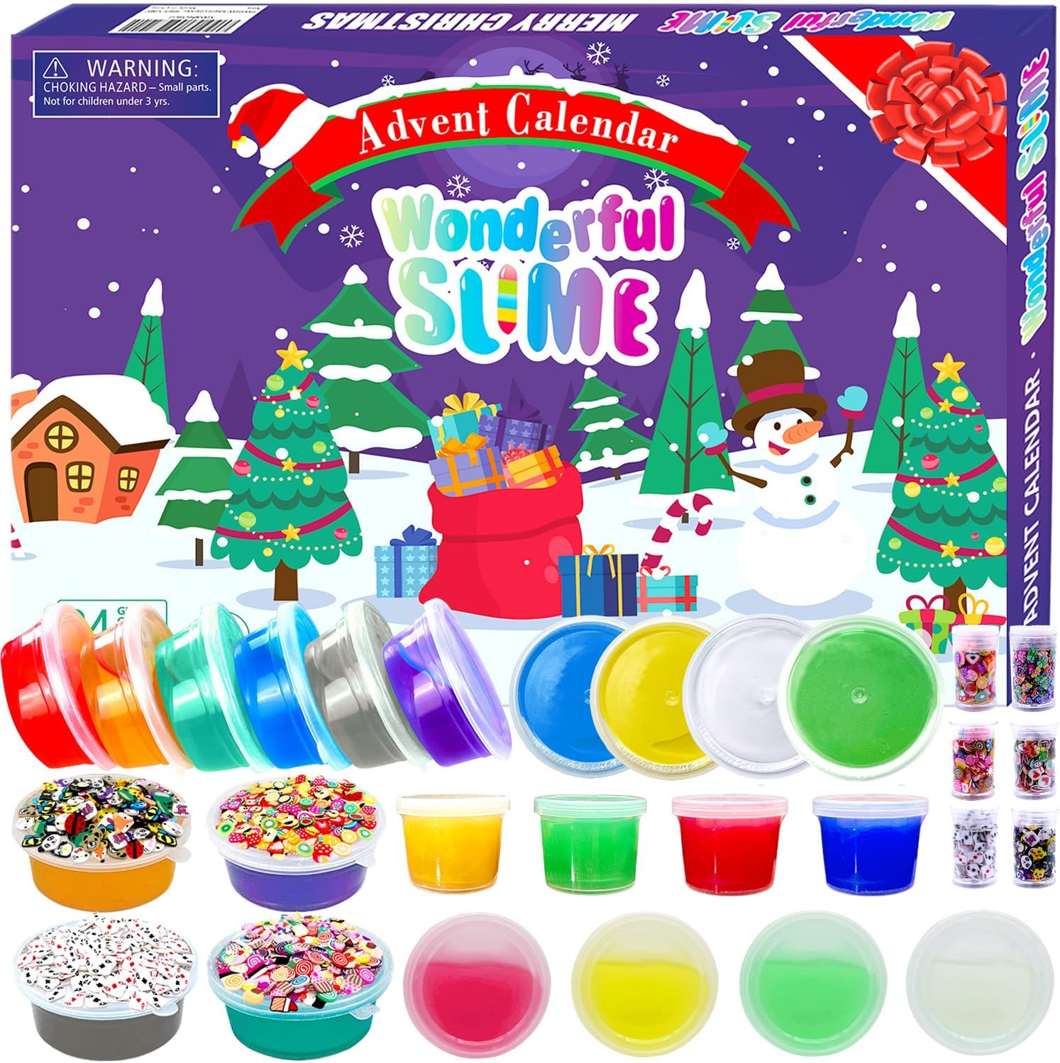 Calendario de Adviento 2023 con diseño de slime de cristal, calendario de cuenta regresiva, juguetes de vacaciones, juego de 24 días, regalo