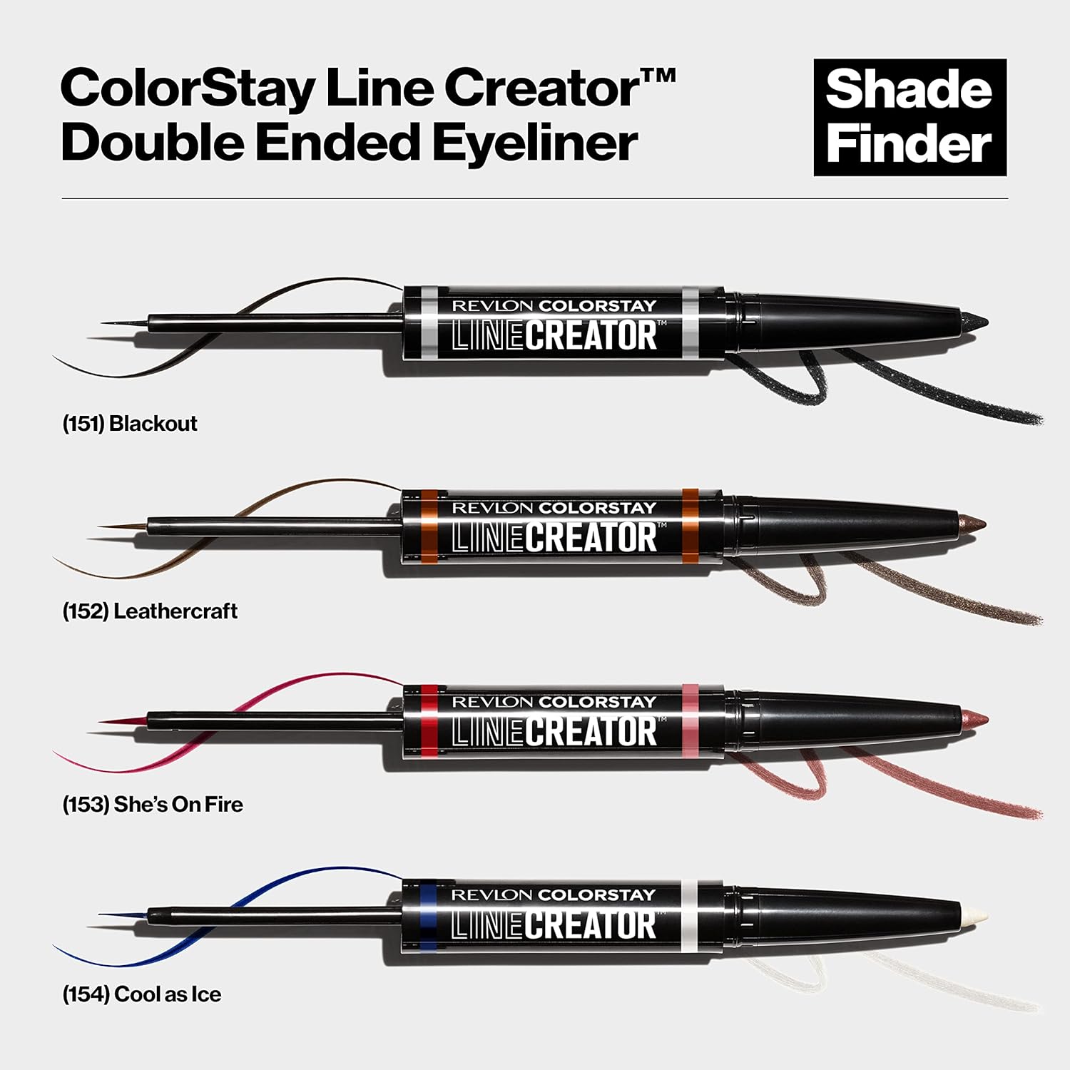Revlon Delineador líquido y lápiz Kohl ahumado, maquillaje de ojos ColorStay Line Creator, impermeable y resistente a la transferencia, 154 Cool as