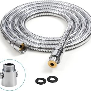 Reemplazo de manguera de ducha, 79 pulgadas, extra larga, de acero inoxidable, accesorio de manguera de ducha de mano con inserto universal de latón Reemplazo de manguera de ducha, 79 pulgadas, extra larga, de acero inoxidable, accesorio de manguera de ducha de mano con inserto universal de latón