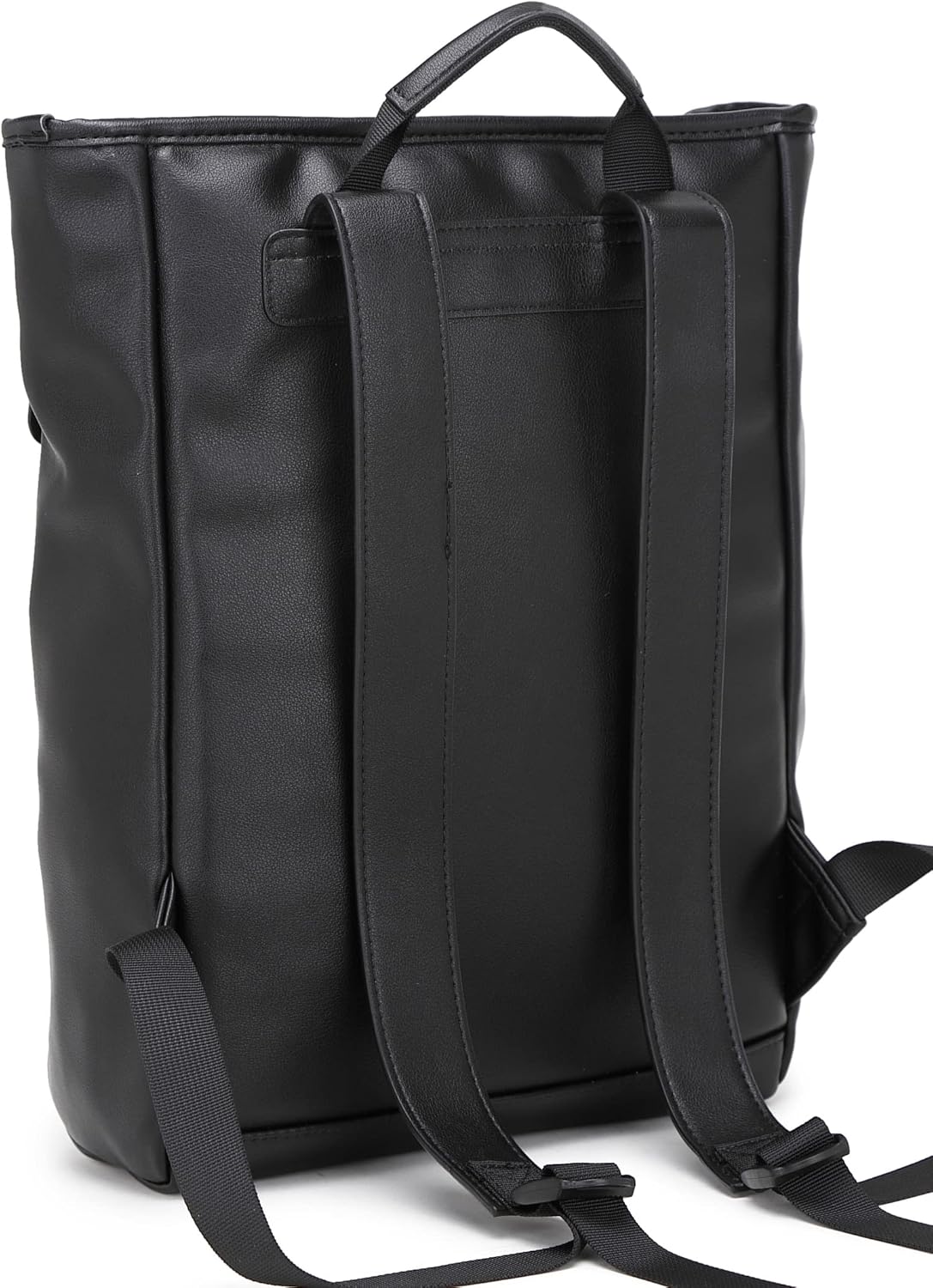 Kah&Kee Feaux – Mochila de cuero para mujer, mochila casual de viaje con compartimento para laptop, 13 pulgadas, Negro, M, Casual