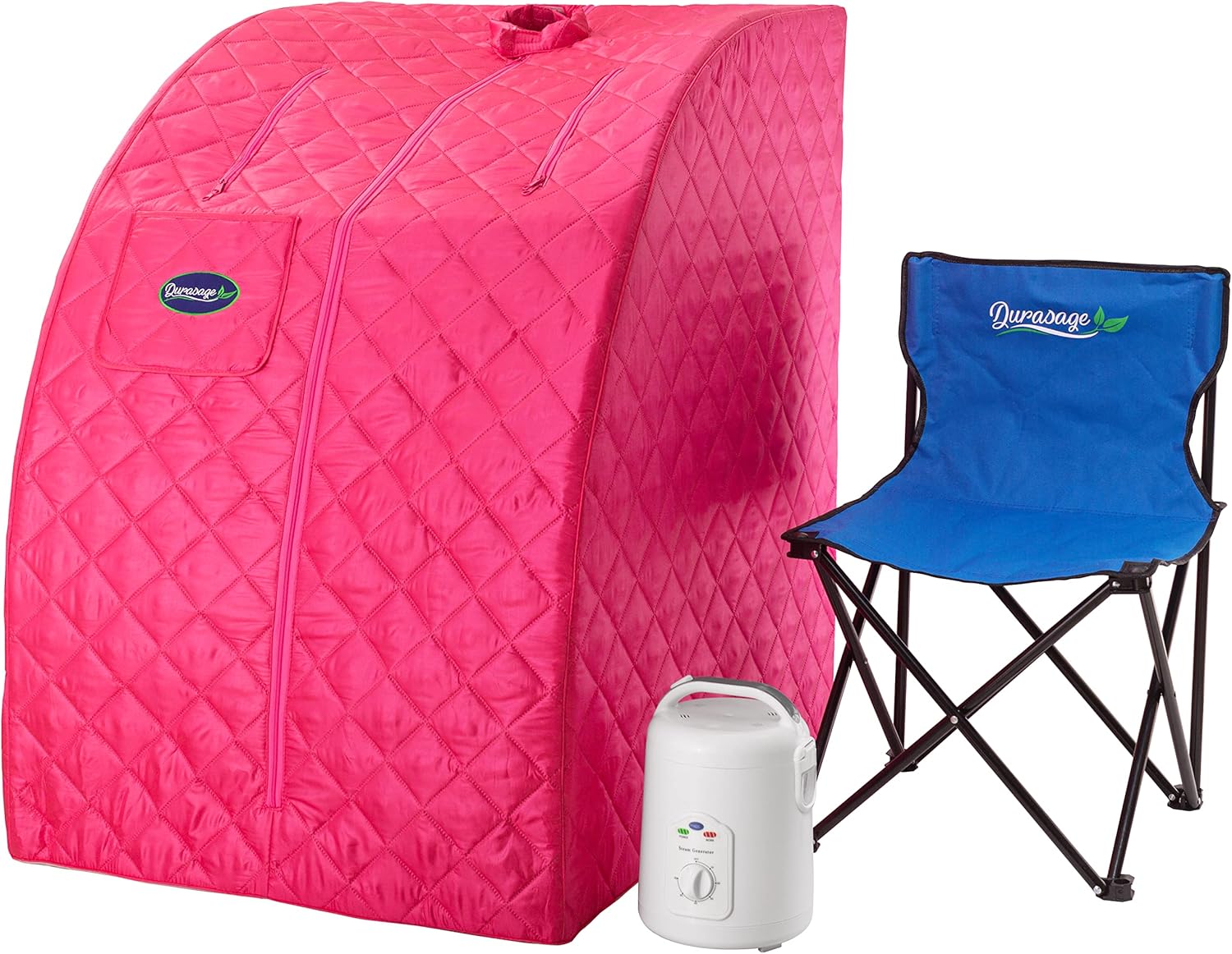 Durasage Spa de sauna de vapor personal portátil ligero para relajación en casa, temporizador de 60 minutos, generador de vapor de 800 W, silla