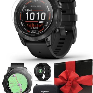 Garmin epix Pro (Gen 2) – Reloj GPS para exteriores (gris pizarranegro) 1.850 in con pantalla AMOLED y linterna incorporada Caja de regalo, Garmin epix Pro (Gen 2) – Reloj GPS para exteriores (gris pizarranegro) 1.850 in con pantalla AMOLED y linterna incorporada Caja de regalo,