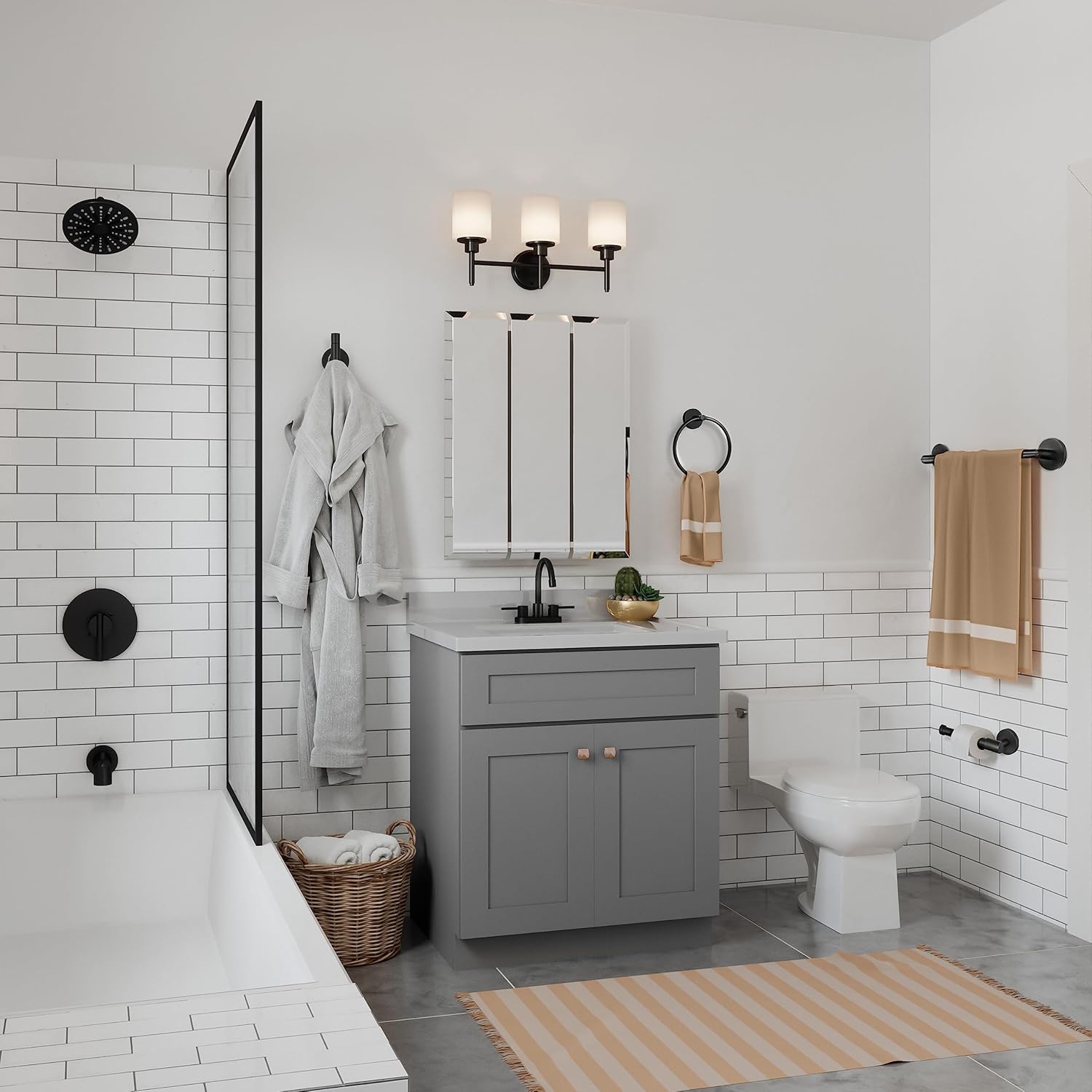 Design House Graz – Soporte para papel higiénico, color negro mate