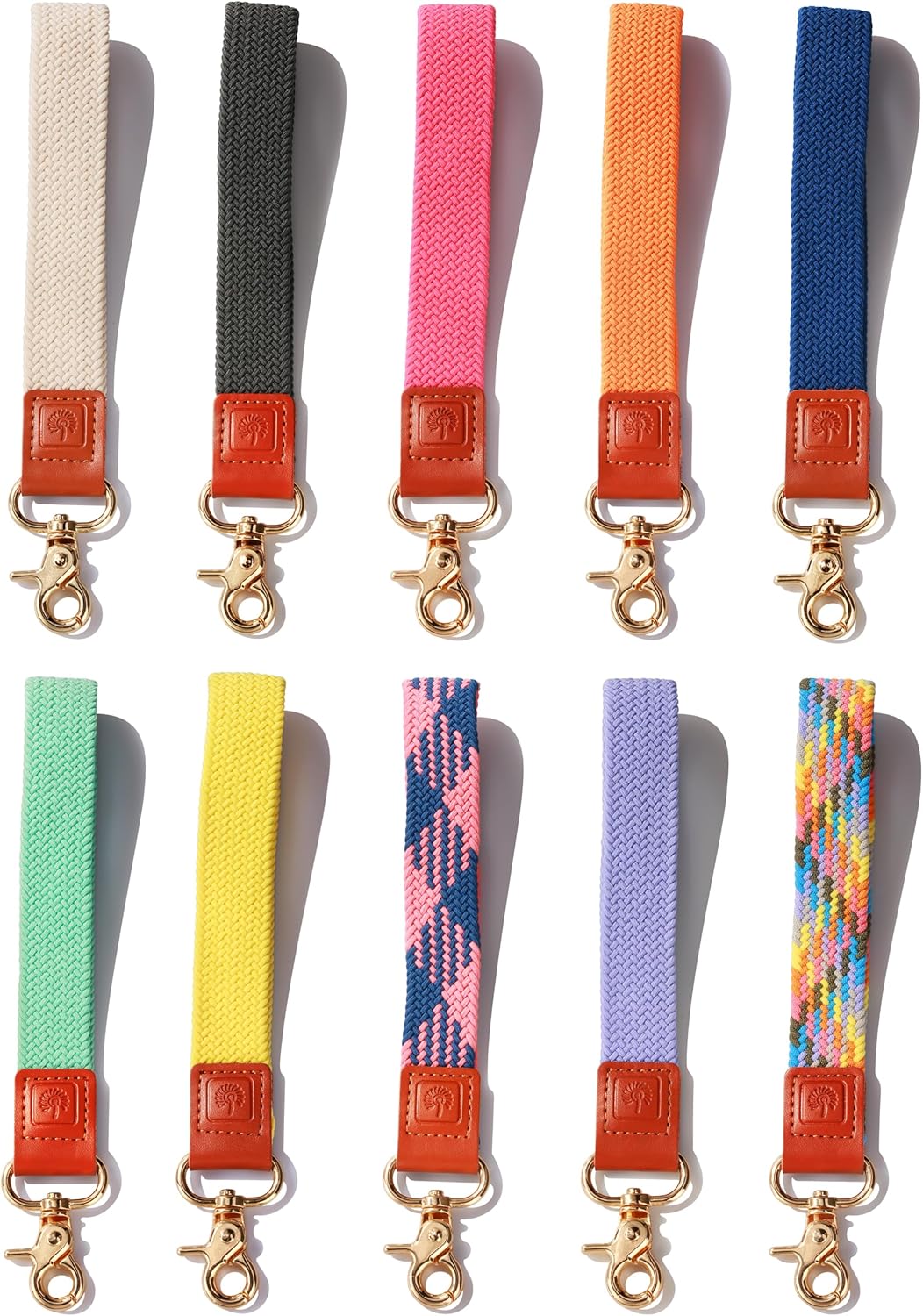 PikPok Mart Llavero de pulsera, cordón elástico para la muñeca para llaves, correa trenzada elástica para llaveros, soporte para billetera de