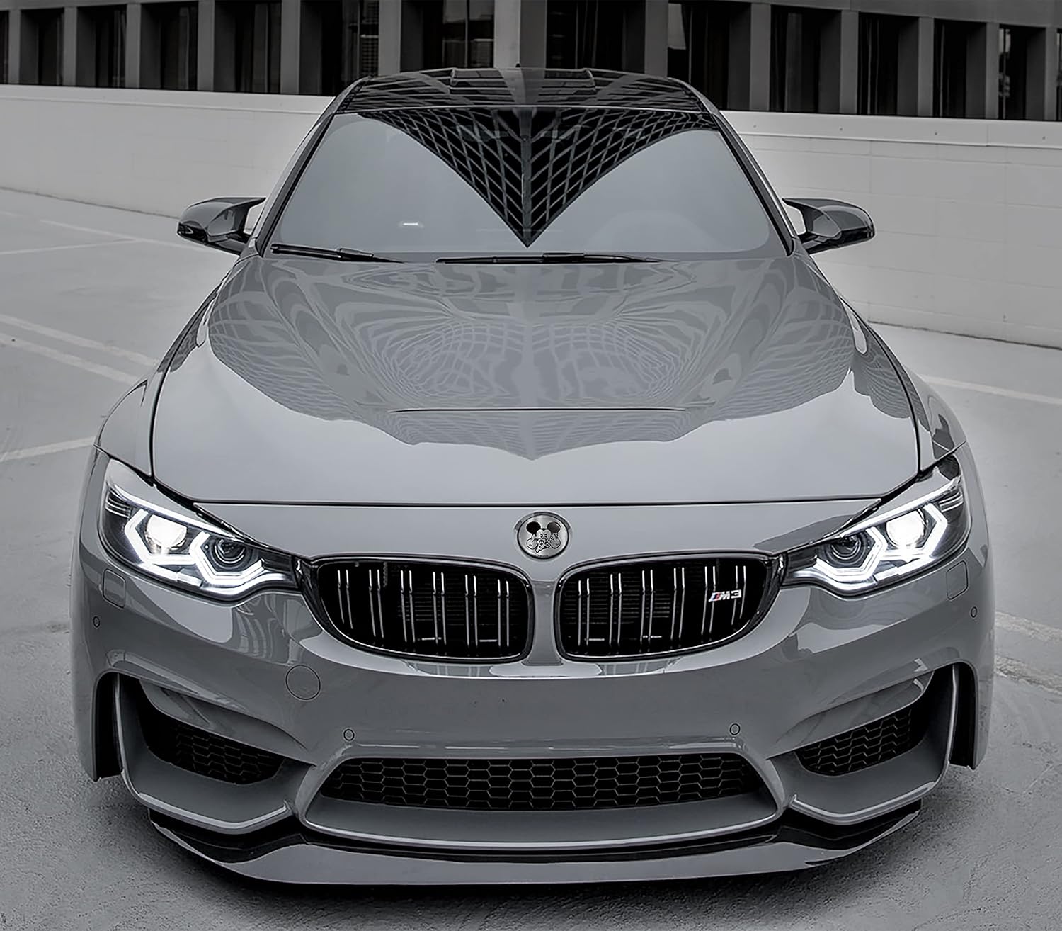 SkinoEu Compatible with BMW Emblem 51147057794 Front Hood Trunk Badge 82 mm E81 E87 F07 GT F10 F11 F18 E63 E64 F06 GC F12 F13 Z4 E85  E86 Silver