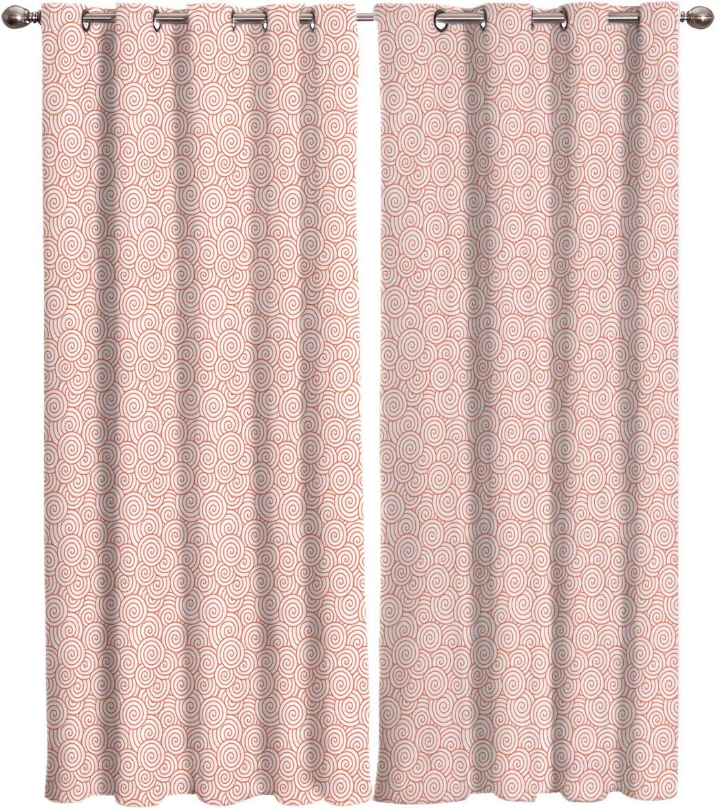 Cortinas opacas térmicas con diseño redondo de color rosa, con ojales de metal sólidos, elegantes cortinas para habitación, sala de estar, 2 paneles