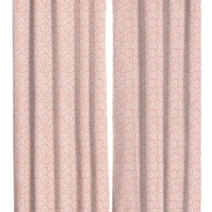 Cortinas opacas térmicas con diseño redondo de color rosa, con ojales de metal sólidos, elegantes cortinas para habitación, sala de estar, 2 paneles Cortinas opacas térmicas con diseño redondo de color rosa, con ojales de metal sólidos, elegantes cortinas para habitación, sala de estar, 2 paneles
