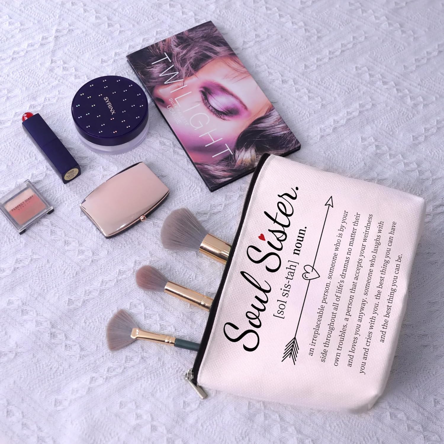 Bolsa de maquillaje personalizada para mujeres, regalo alentador para viajes, cumpleaños, amigos, profesores, graduaciones y Navidad, ideal para uso