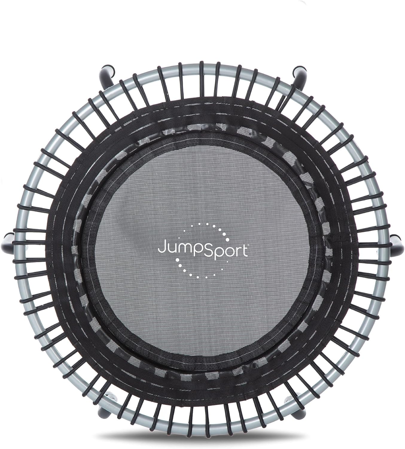 JumpSport Trampolín de fitness para interiores 350350f370, 39 pulgadas  30 cuerdas elásticas ajustables para un rebote personalizado  Patas