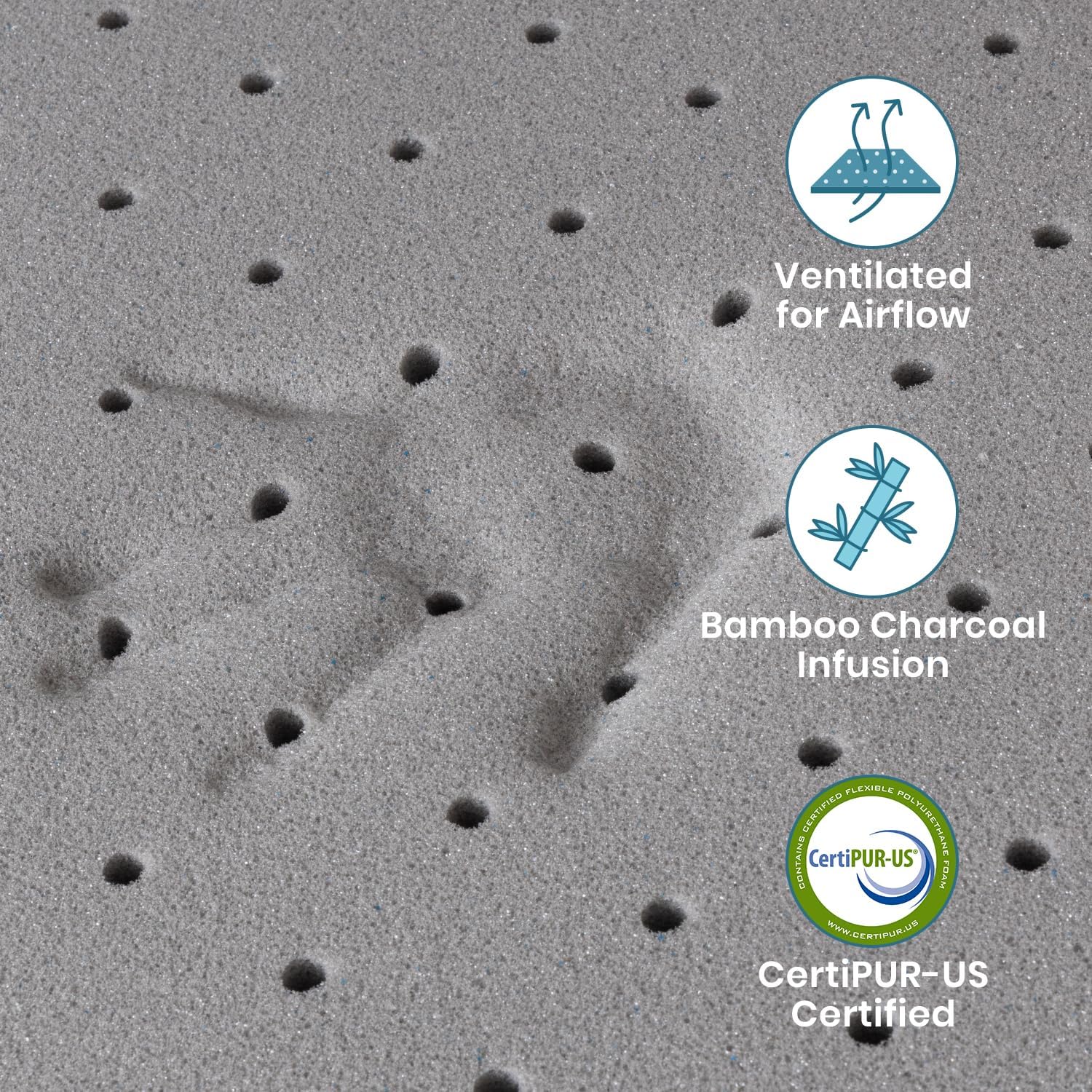 Sleepmax Cubrecolchón firme de 3 pulgadas, tamaño Queen, cubrecolchón de espuma viscoelástica extra firme para aliviar el dolor, cubrecolchón de