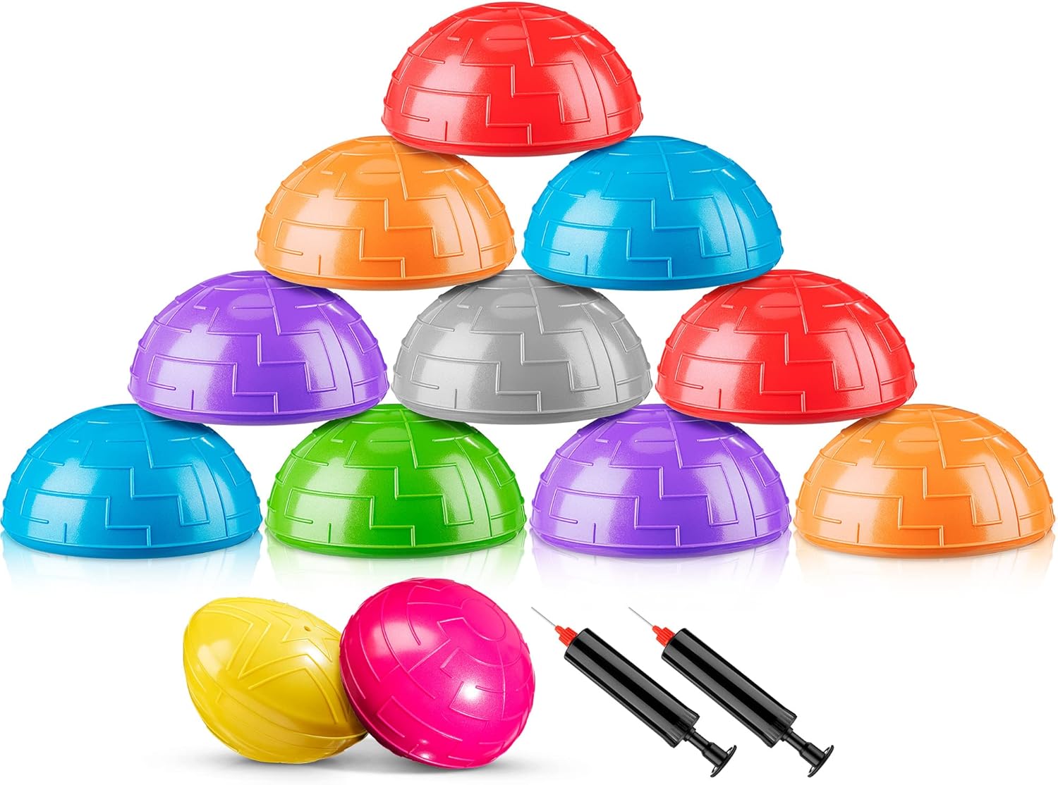 Deekin 12 unidades de equilibrio, disco de equilibrio, equilibrio, piedras de escalón, puntos con 2 bombas, carrera de obstáculos para niños y