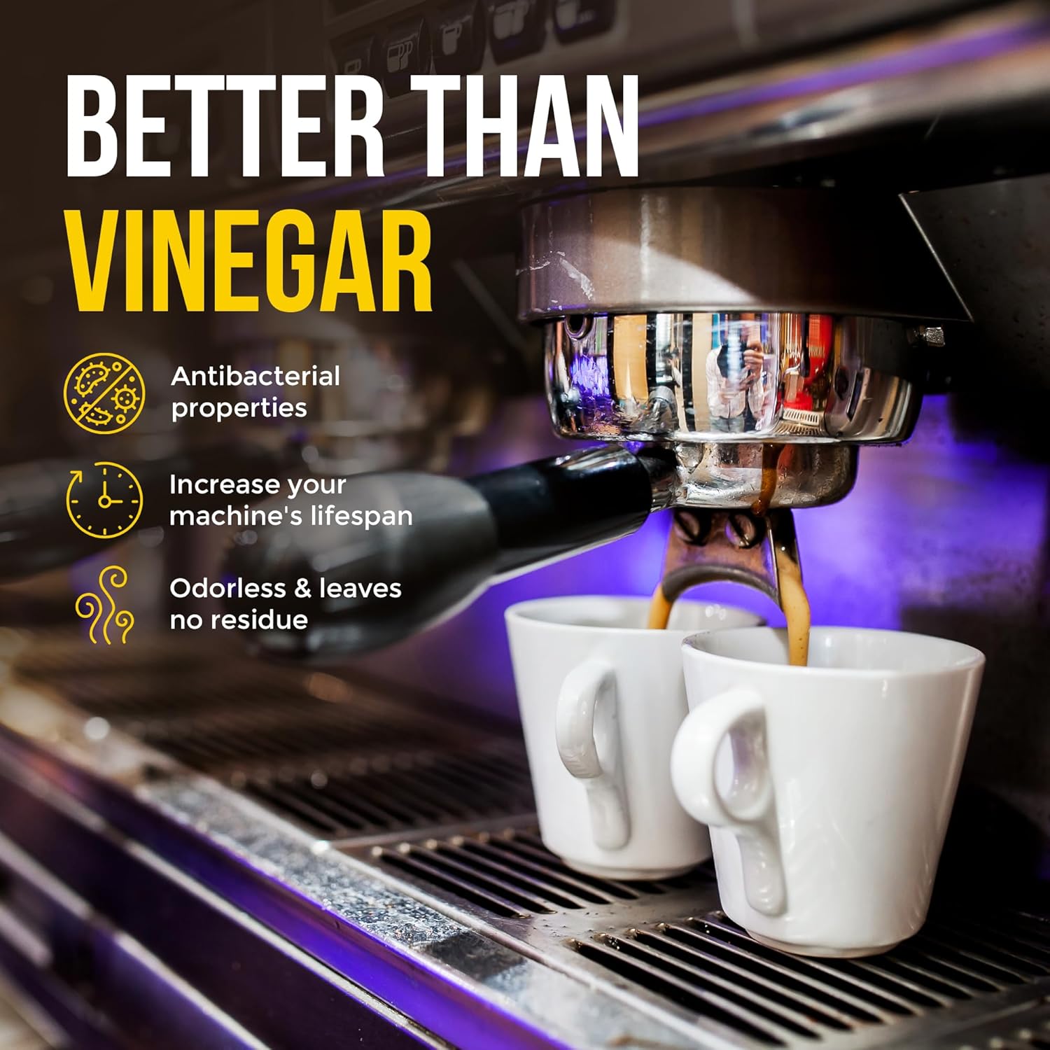 Bastion Descalcificador y limpiador para cafetera, 2 usos. (1 botella) Solución universal de descalcificación compatible con Keurig, Nespresso,