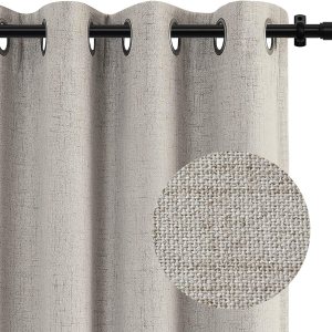 100% Blackout Shield Cortinas para puerta corrediza con aspecto texturizado de lino con forro opaco, cortinas opacas con aislamiento térmico, 100% Blackout Shield Cortinas para puerta corrediza con aspecto texturizado de lino con forro opaco, cortinas opacas con aislamiento térmico,
