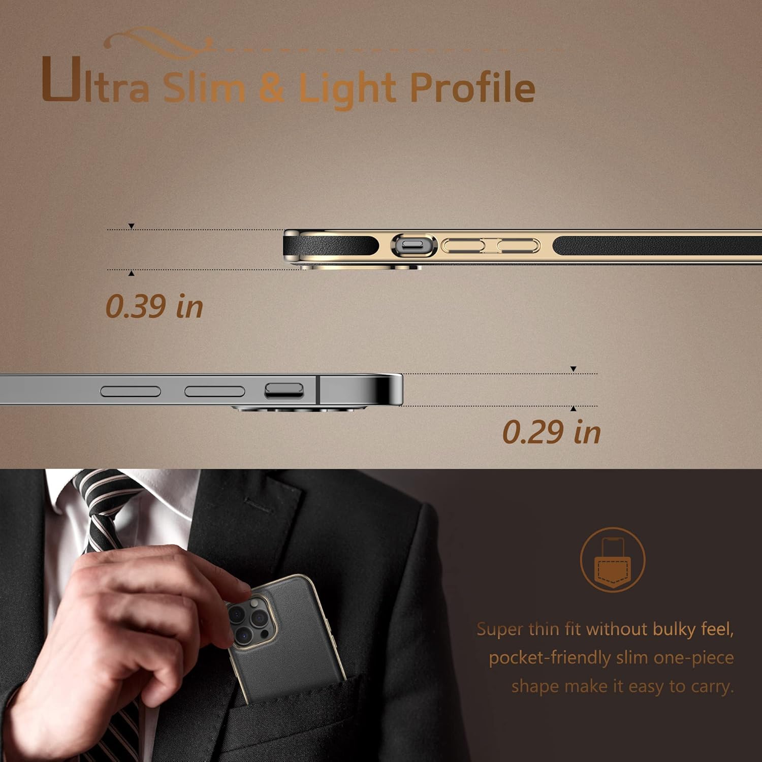 LOHASIC Compatible con MagSafe para iPhone 13 Pro Max, funda de cuero de lujo de negocios, fuerte magnética, clásica, funda protectora para iPhone