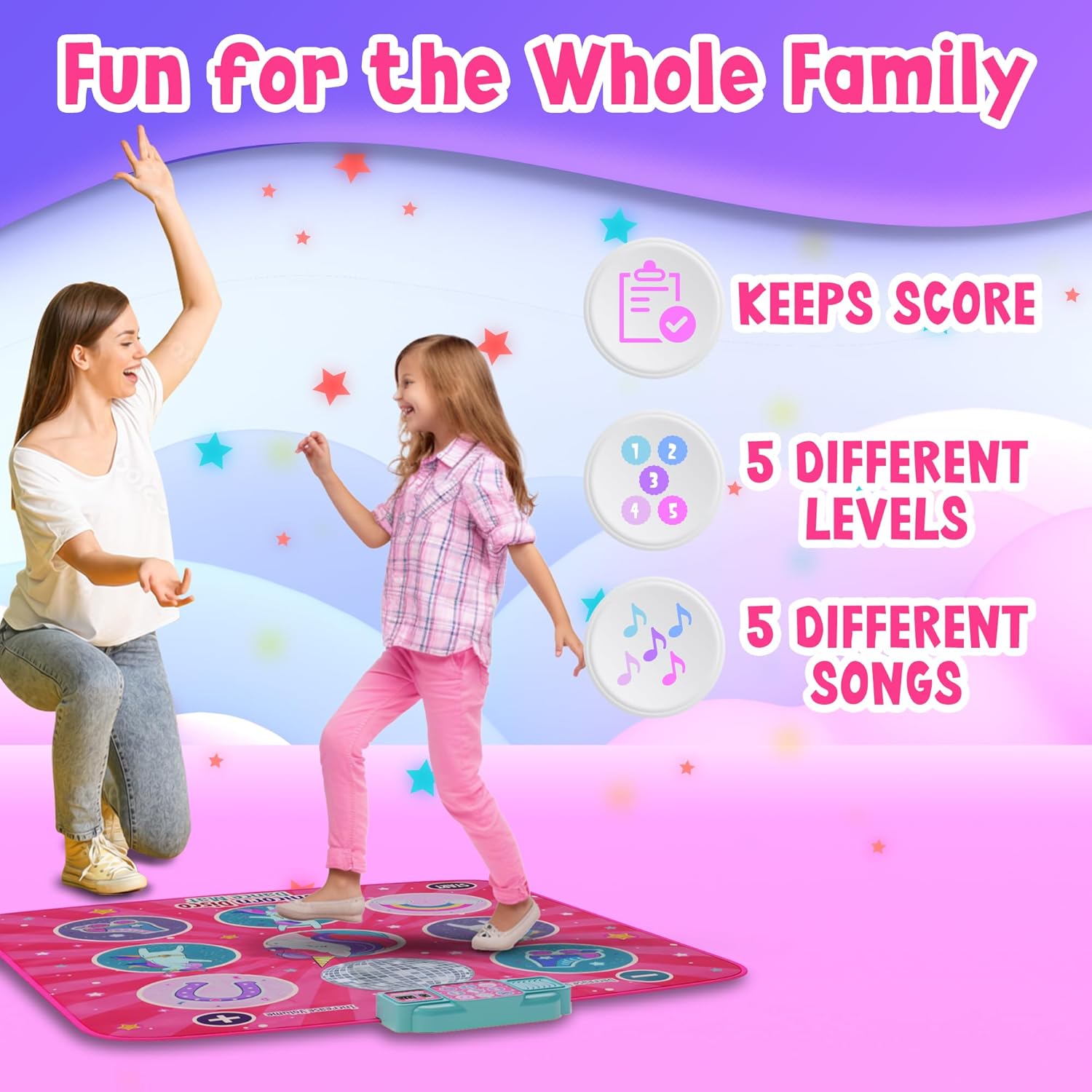 Tapete de baile de unicornio para niños a partir de 6 años  Reproduce 5 niveles y 5 canciones  Regalos de unicornio para niñas de 6 años  Juguetes