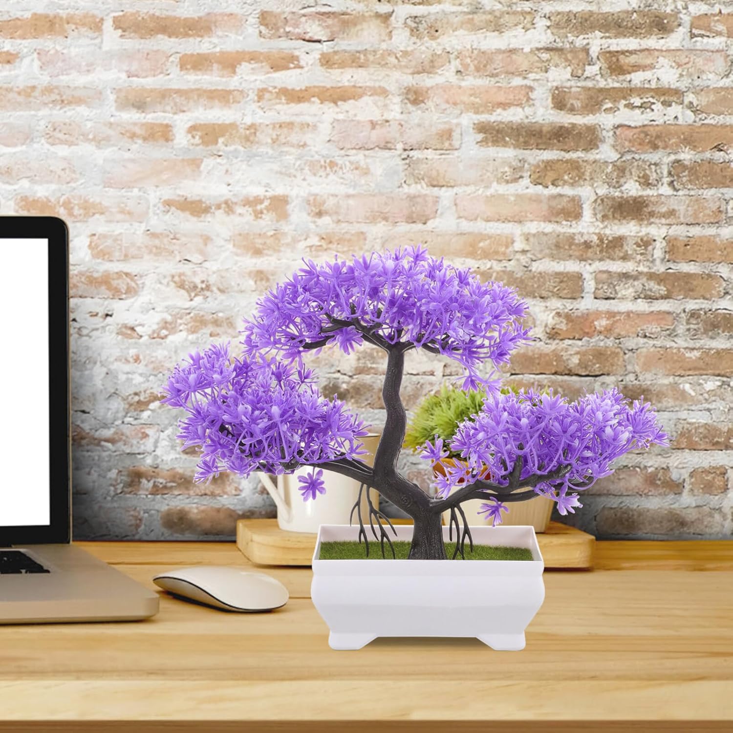 GANAZONO Plantas artificiales, árbol bonsái artificial, enebro, plantas artificiales en maceta, plantas artificiales para el hogar, decoración de
