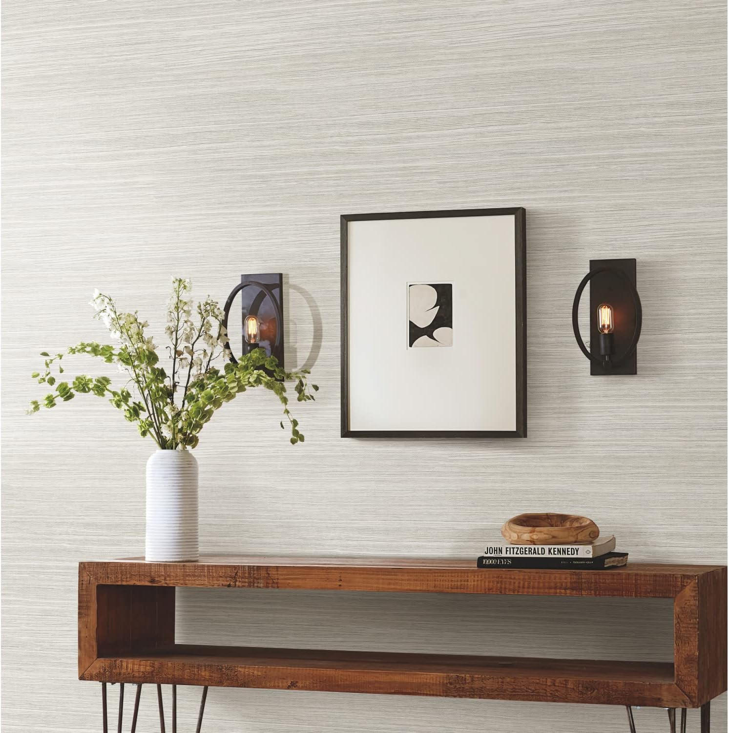 York Wallcoverings PSW1279RL – Papel tapiz para despegar y pegar con diseño de cola de gata, color blanco