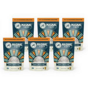Maskal Teff Harina de Teff marfil, 14 onzas (paquete de 6) Maskal Teff Harina de Teff marfil, 14 onzas (paquete de 6)