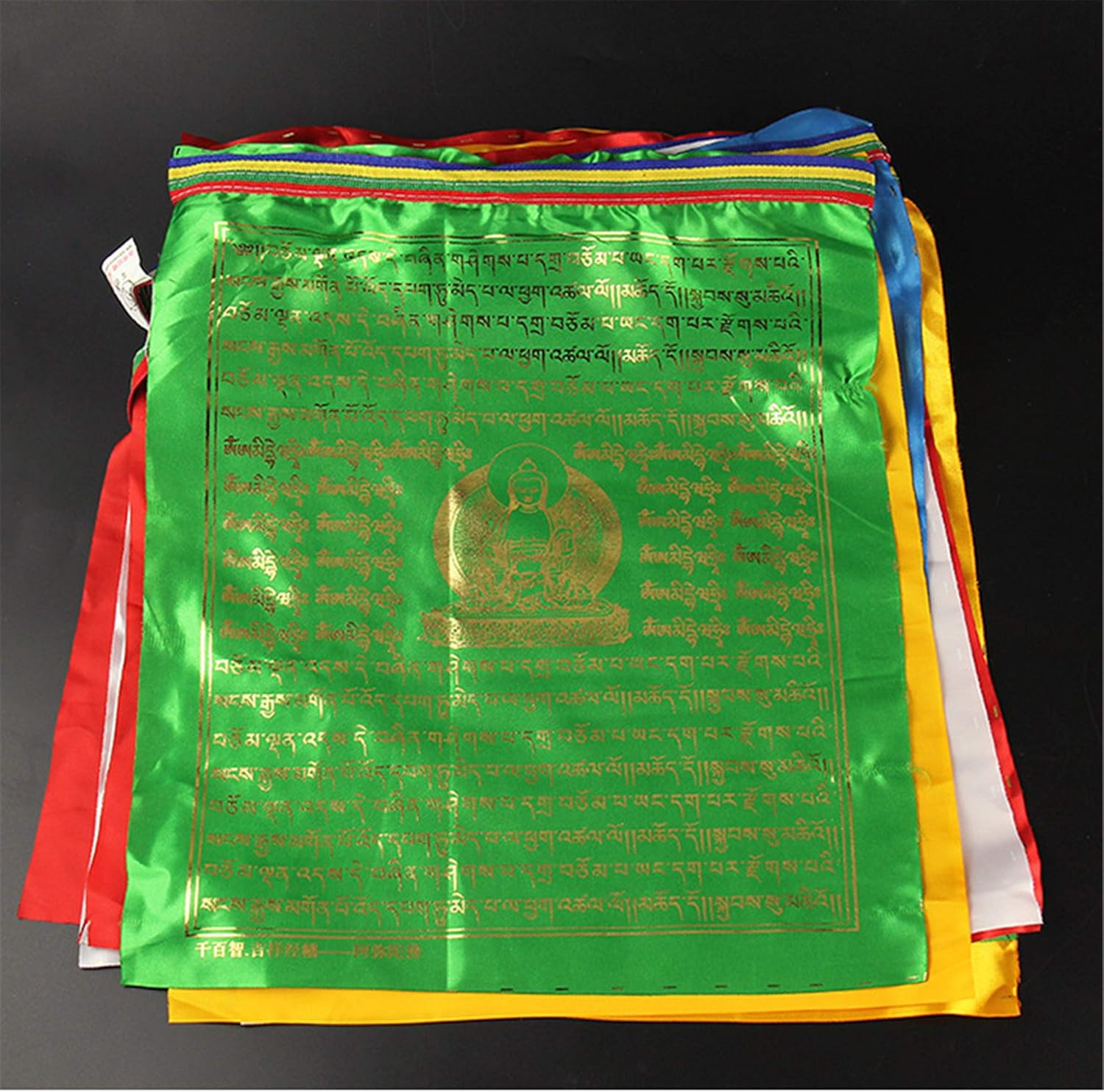 Bandera tibetana de oración  Usnisa Vijaya Dharani Sutra  Banderas multicolor de 10 pies 12 banderas Lungta para altar budista, decoración del hogar