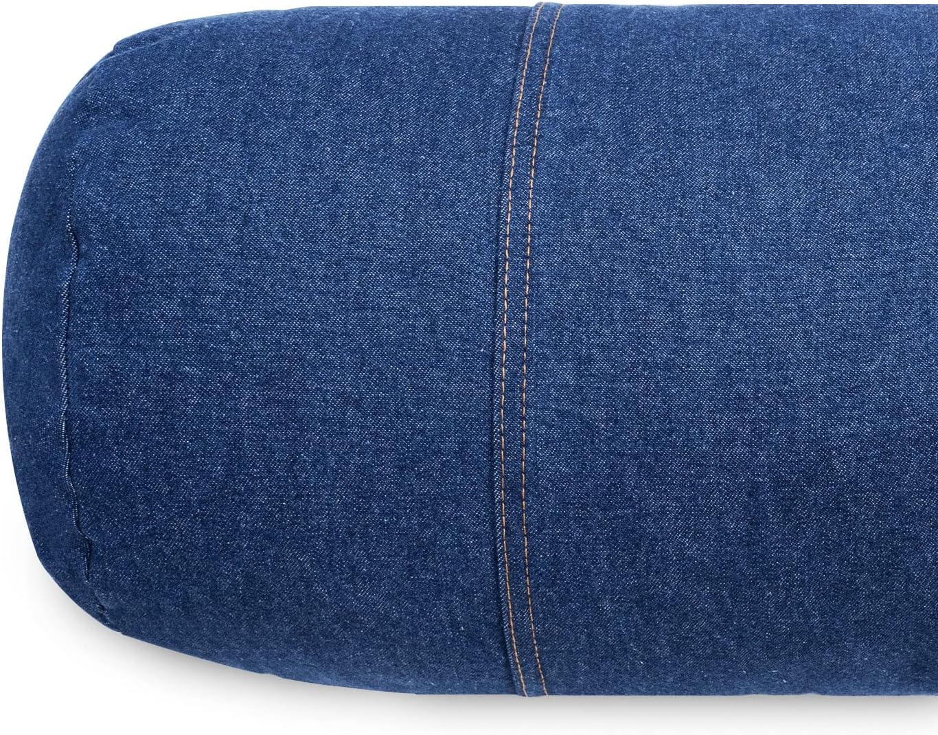 Karin Maki – Almohada redonda de mezclilla para espalda baja, rodillas y cuello, almohada cilíndrica decorativa, 9 x 21 pulgadas, azul